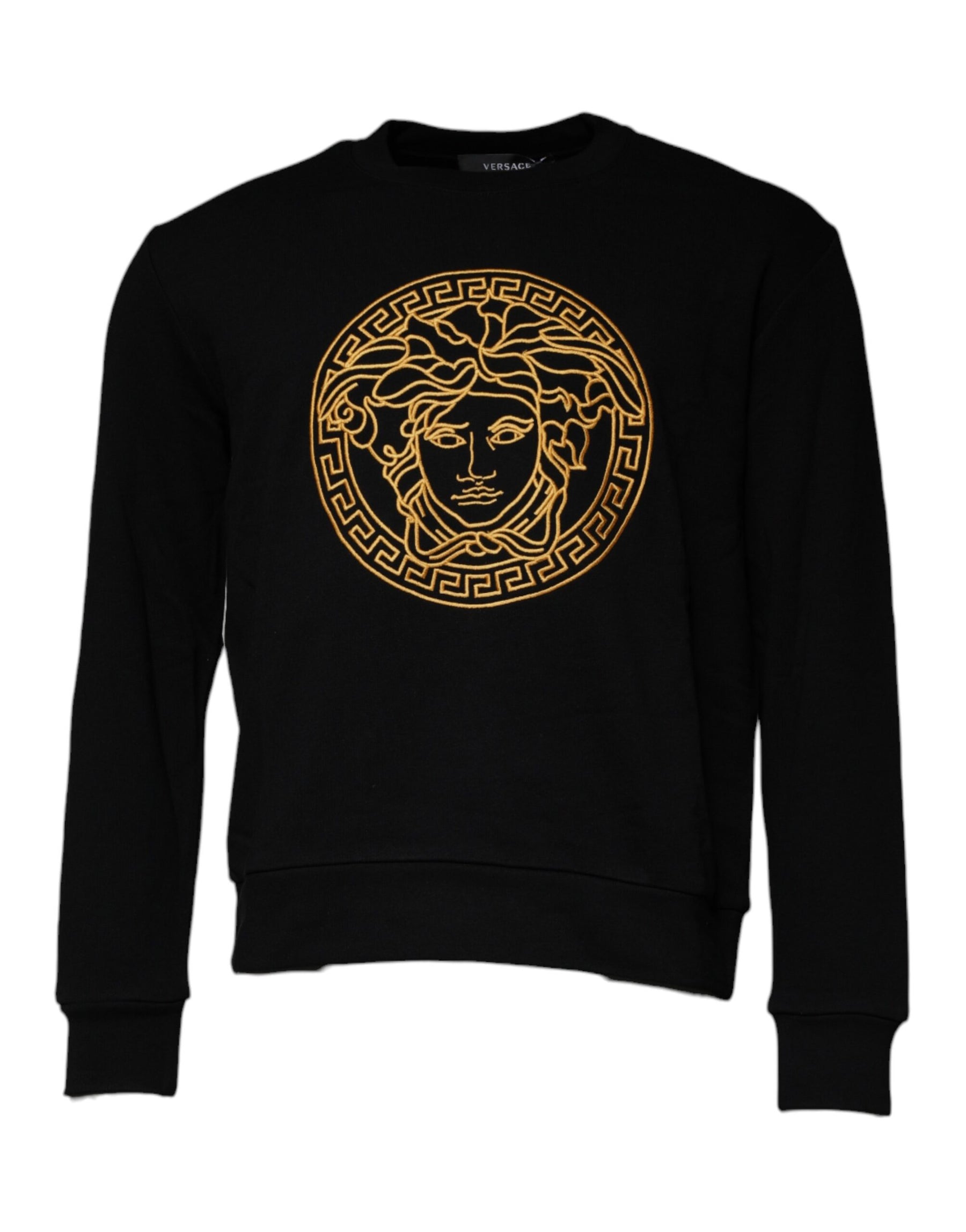 Versace Black Medusa Embroidery Crew Neck Pullover Sweater | Regal Royce