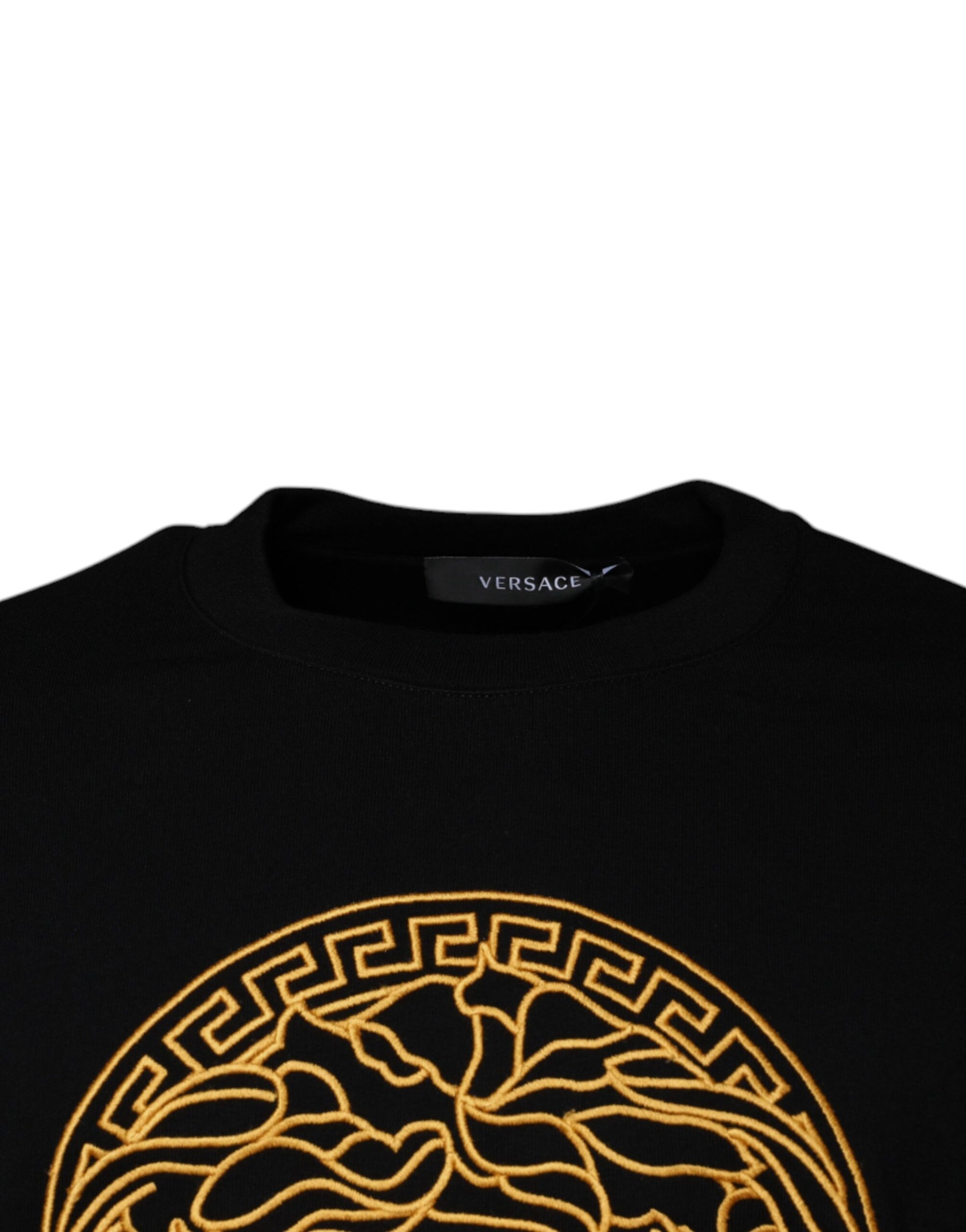 Versace Black Medusa Embroidery Crew Neck Pullover Sweater | Regal Royce