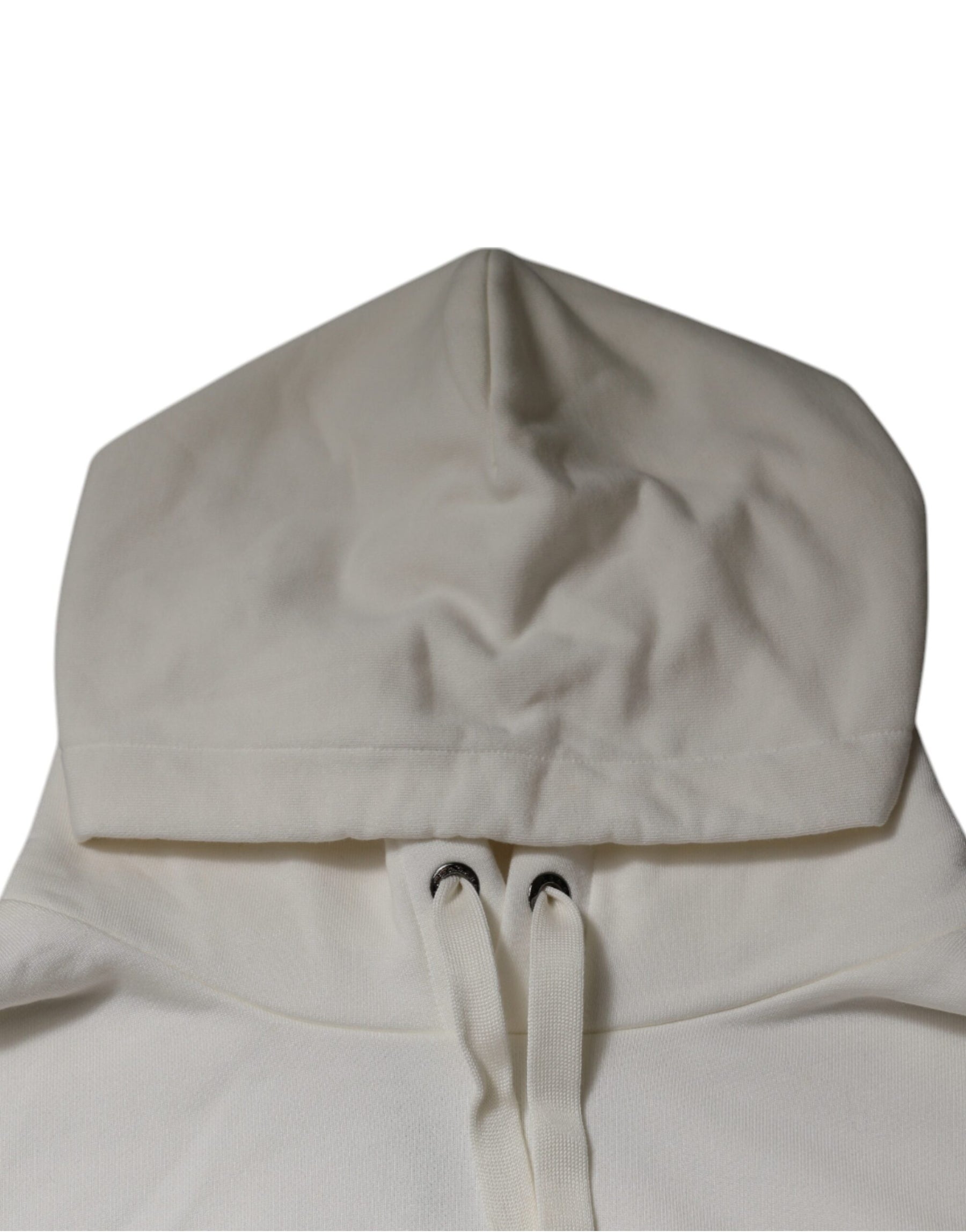 Dolce & Gabbana White Logo Hooded Pullover Men Sweatshirt Sweater | Regal Royce