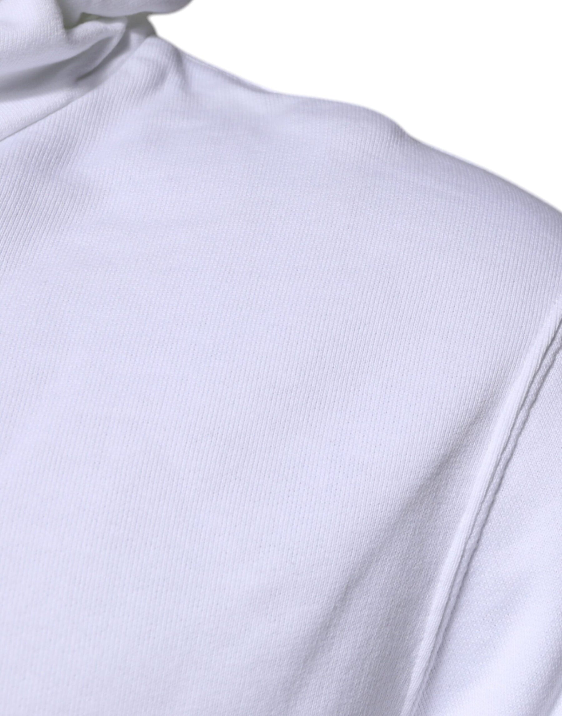 Dolce & Gabbana White Logo Hooded Pullover Sweatshirt Sweater | Regal Royce