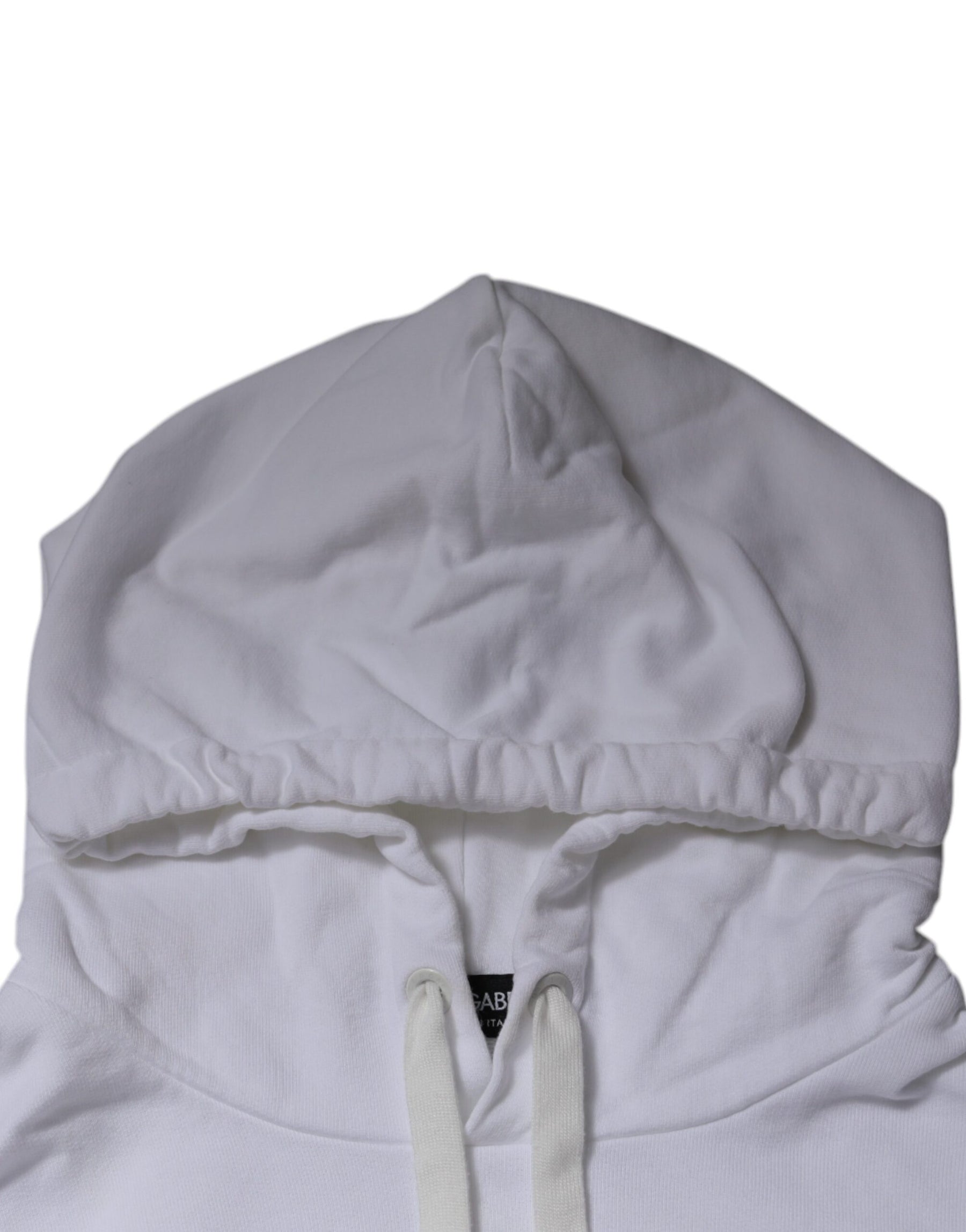 Dolce & Gabbana White Logo Hooded Pullover Sweatshirt Sweater | Regal Royce