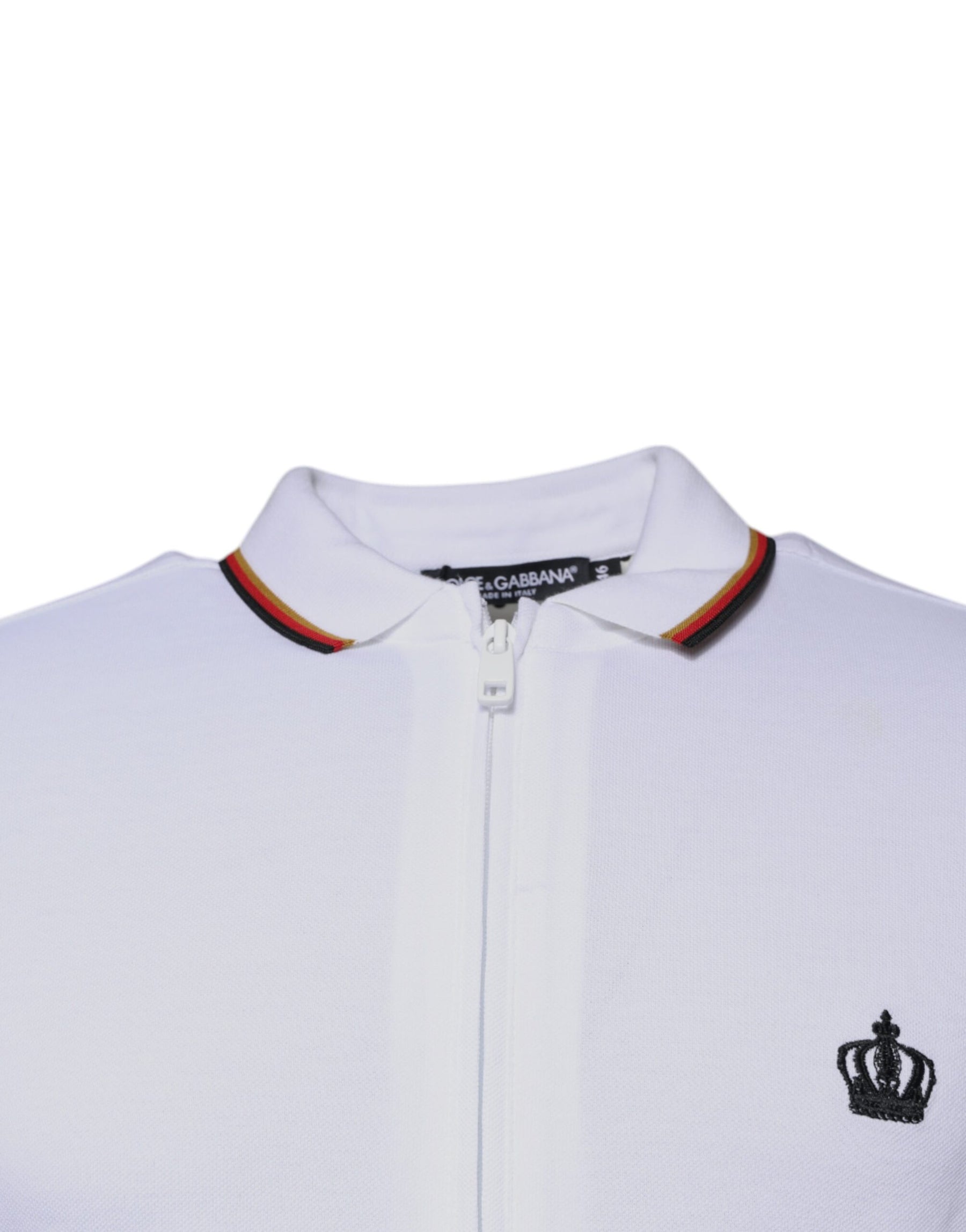 Dolce & Gabbana White Crown Men Full Zip Sweatshirt Sweater | Regal Royce