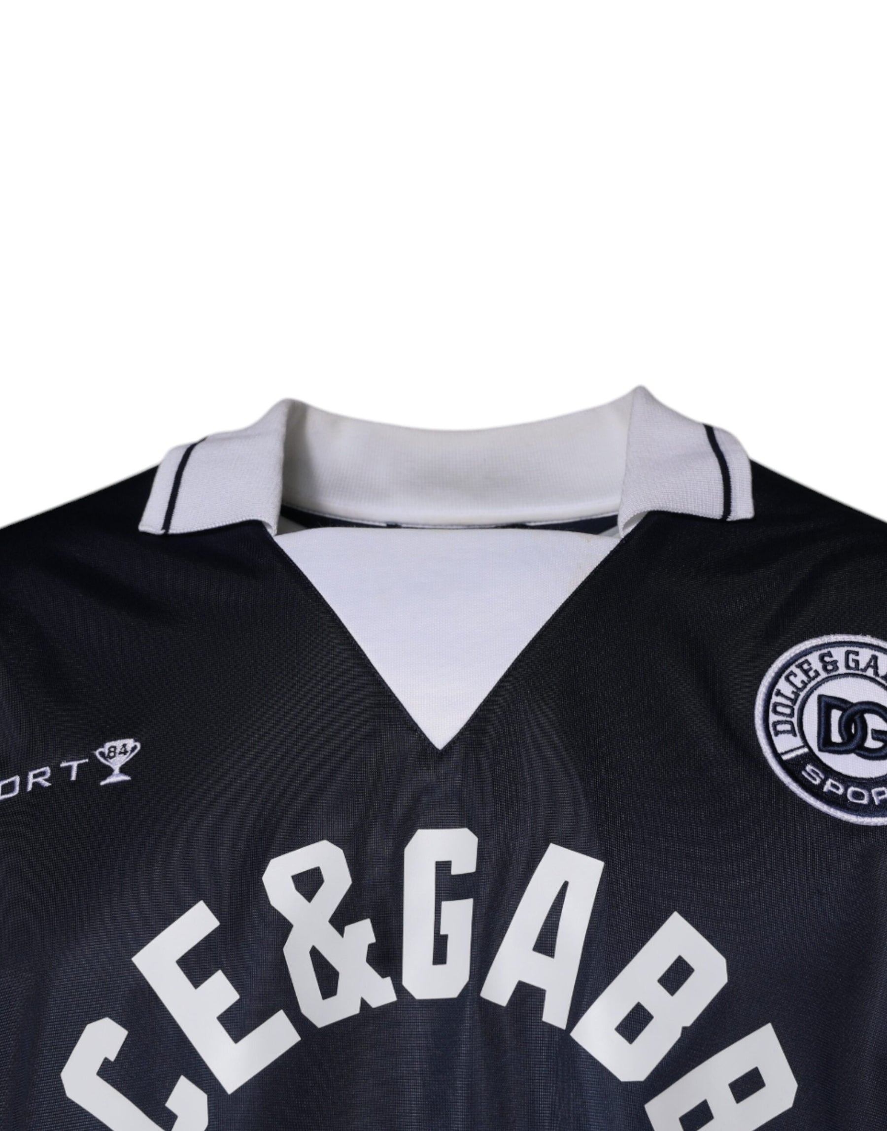 Dolce & Gabbana Blue Logo Jersey Collared Pullover Sweater | Regal Royce