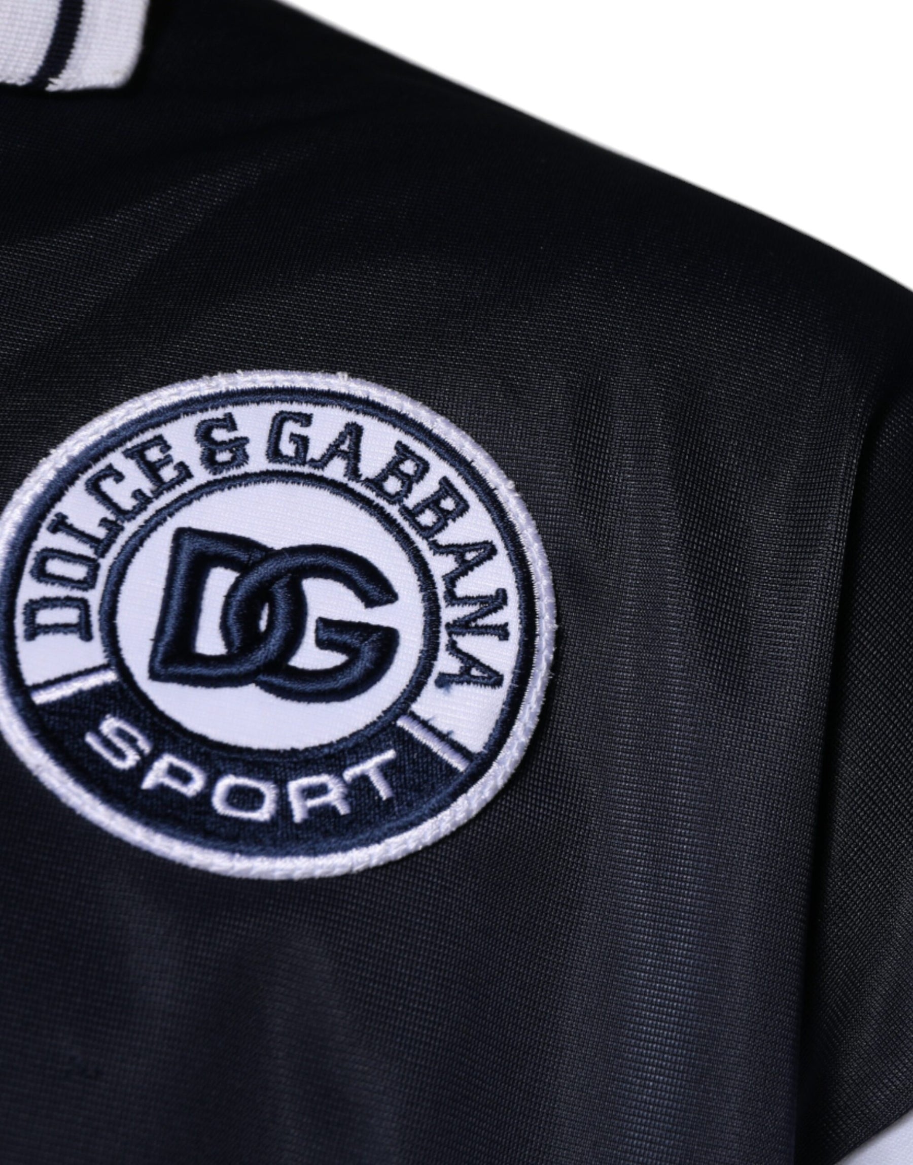 Dolce & Gabbana Blue Logo Jersey Collared Pullover Sweater | Regal Royce