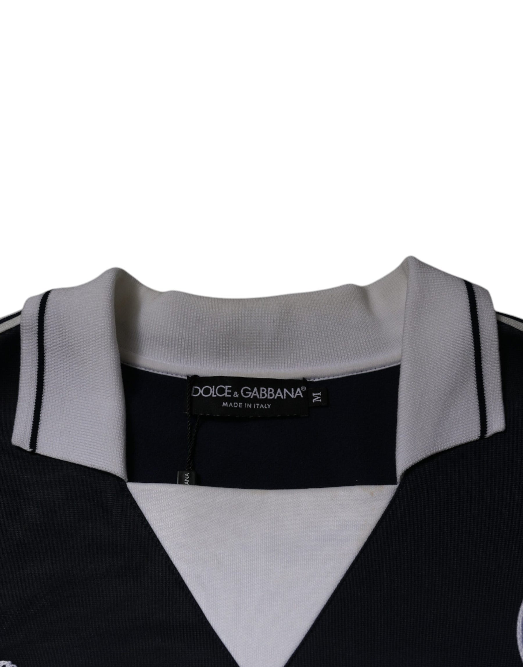 Dolce & Gabbana Blue Logo Jersey Collared Pullover Sweater | Regal Royce