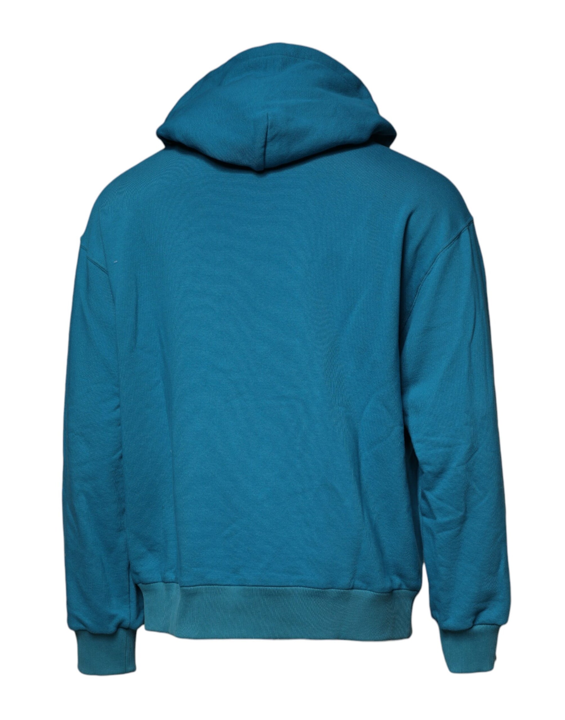 Dolce & Gabbana Blue Logo Cotton Hooded Sweatshirt Sweater | Regal Royce