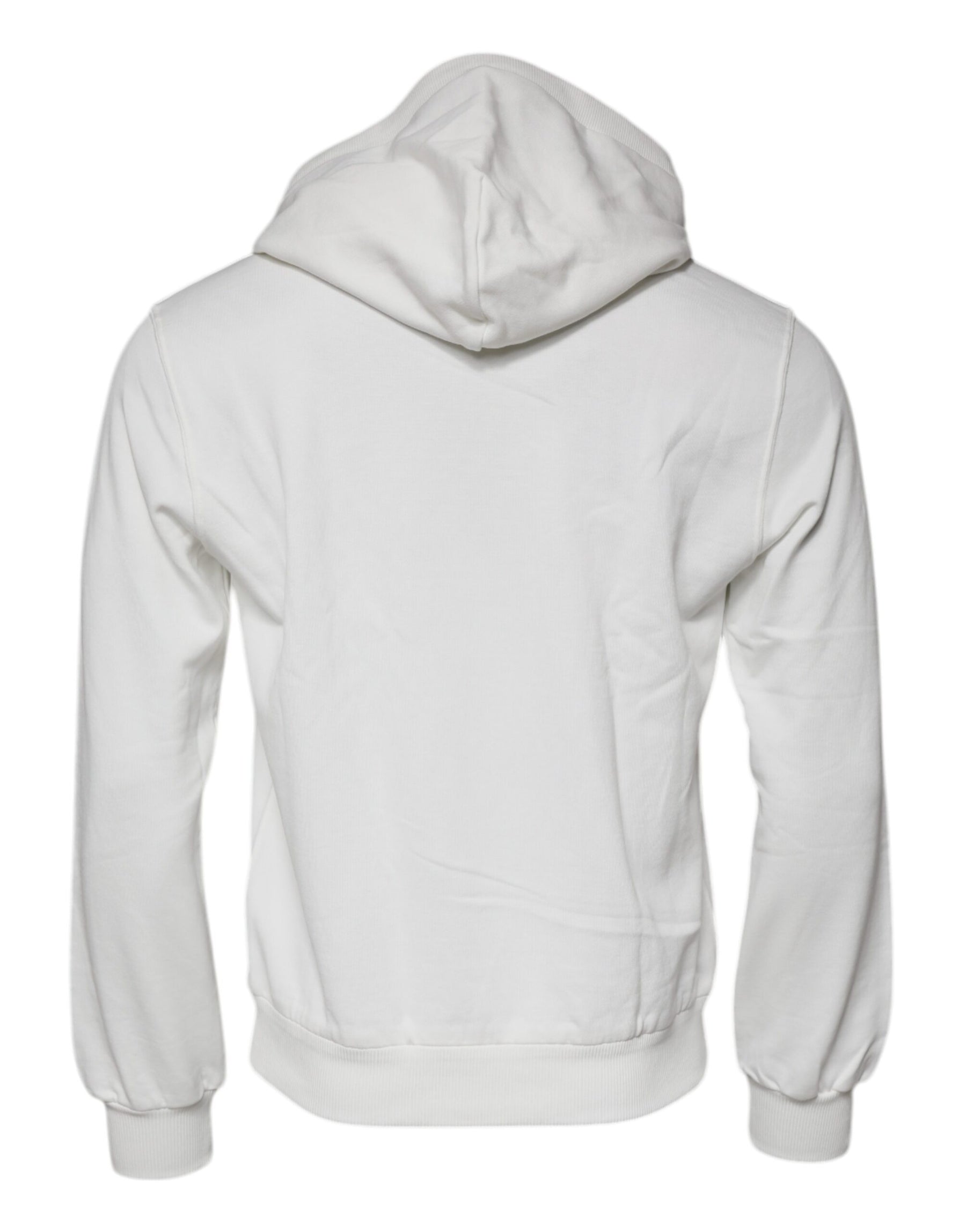 Dolce & Gabbana White Caesar Cotton Hooded Pullover Sweater | Regal Royce