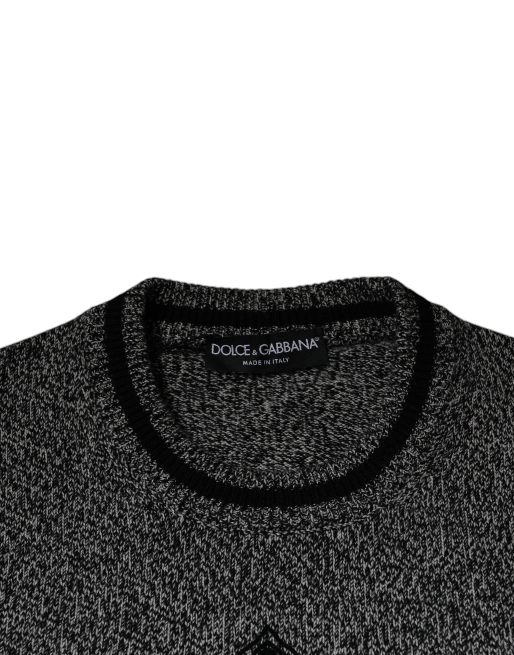 Dolce & Gabbana Gray Crown King Cashmere Pullover Sweater | Regal Royce