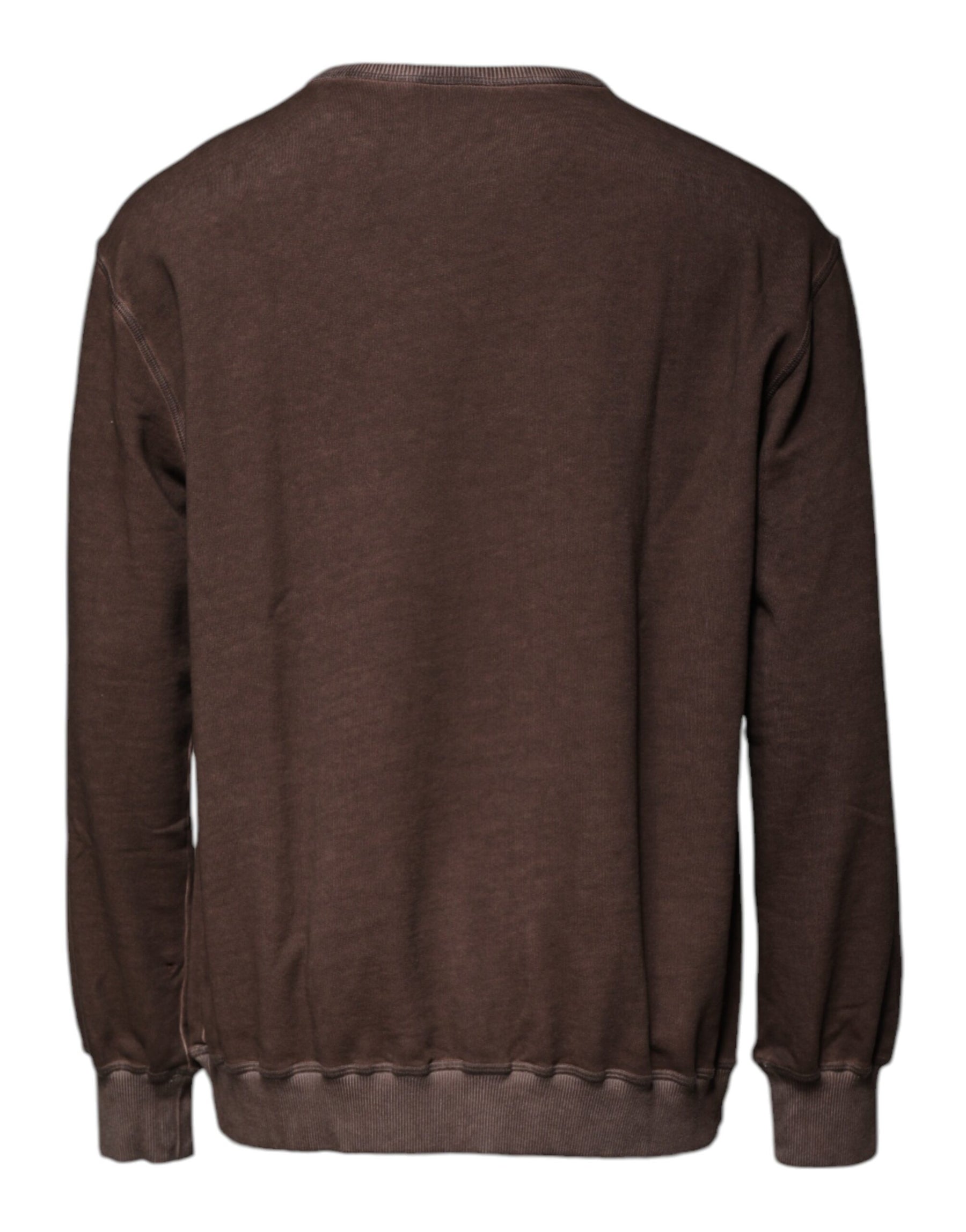 Dolce & Gabbana Brown Logo Print Crew Neck Pullover Sweater | Regal Royce