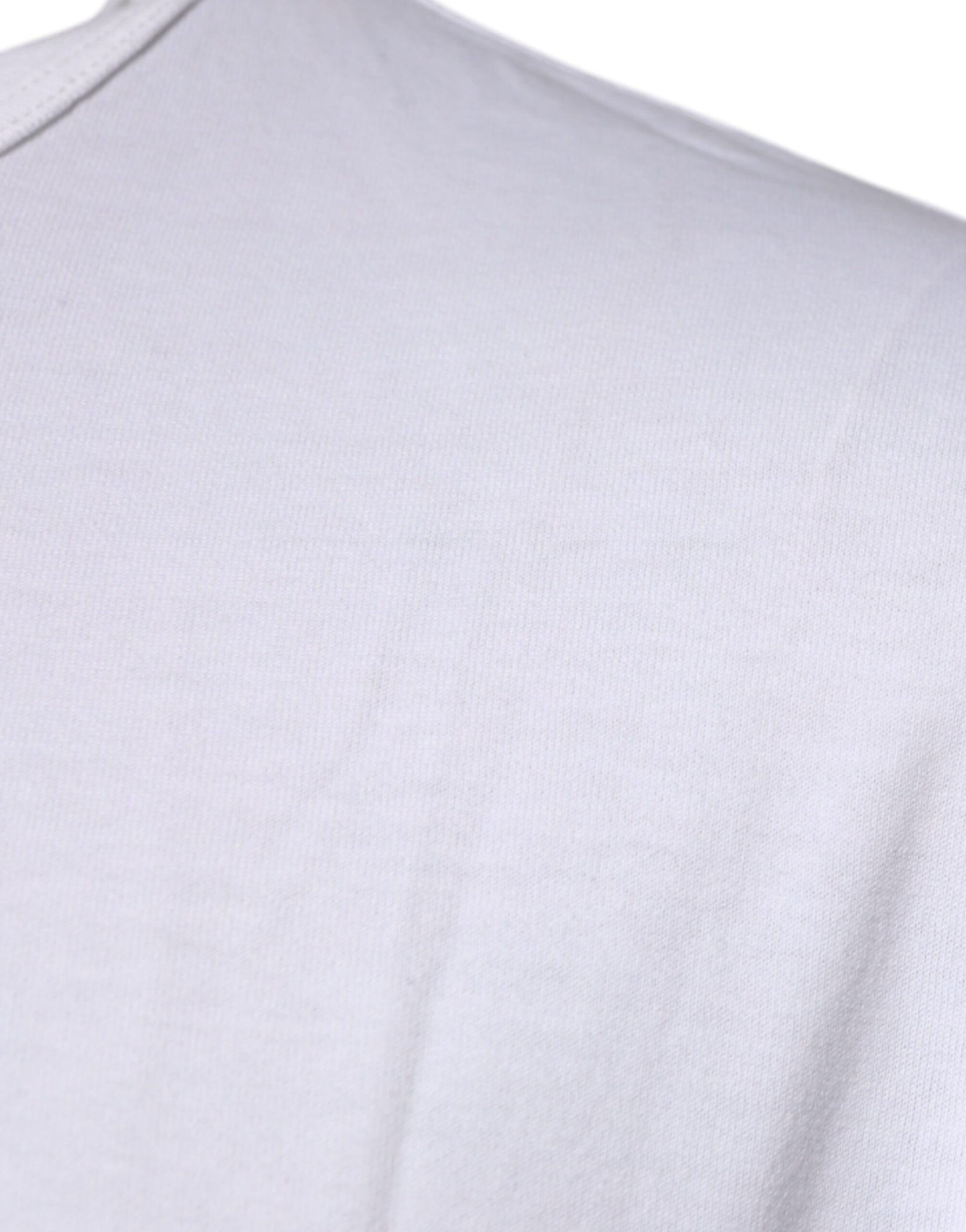 Dolce & Gabbana White Logo Embossed Cotton Crewneck T-shirt | Regal Royce
