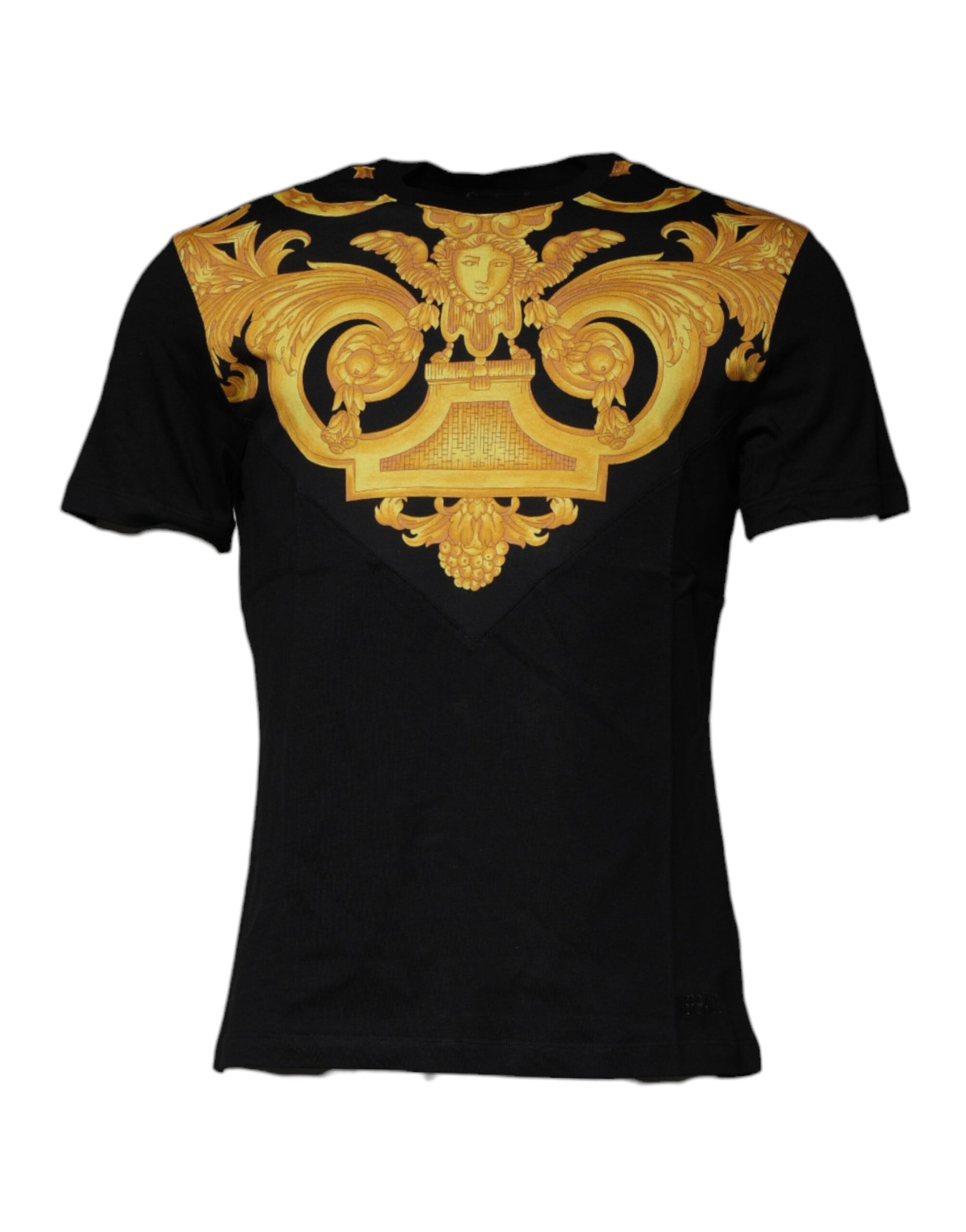 Versace Black Medusa Print Cotton Crew Neck T-shirt | Regal Royce