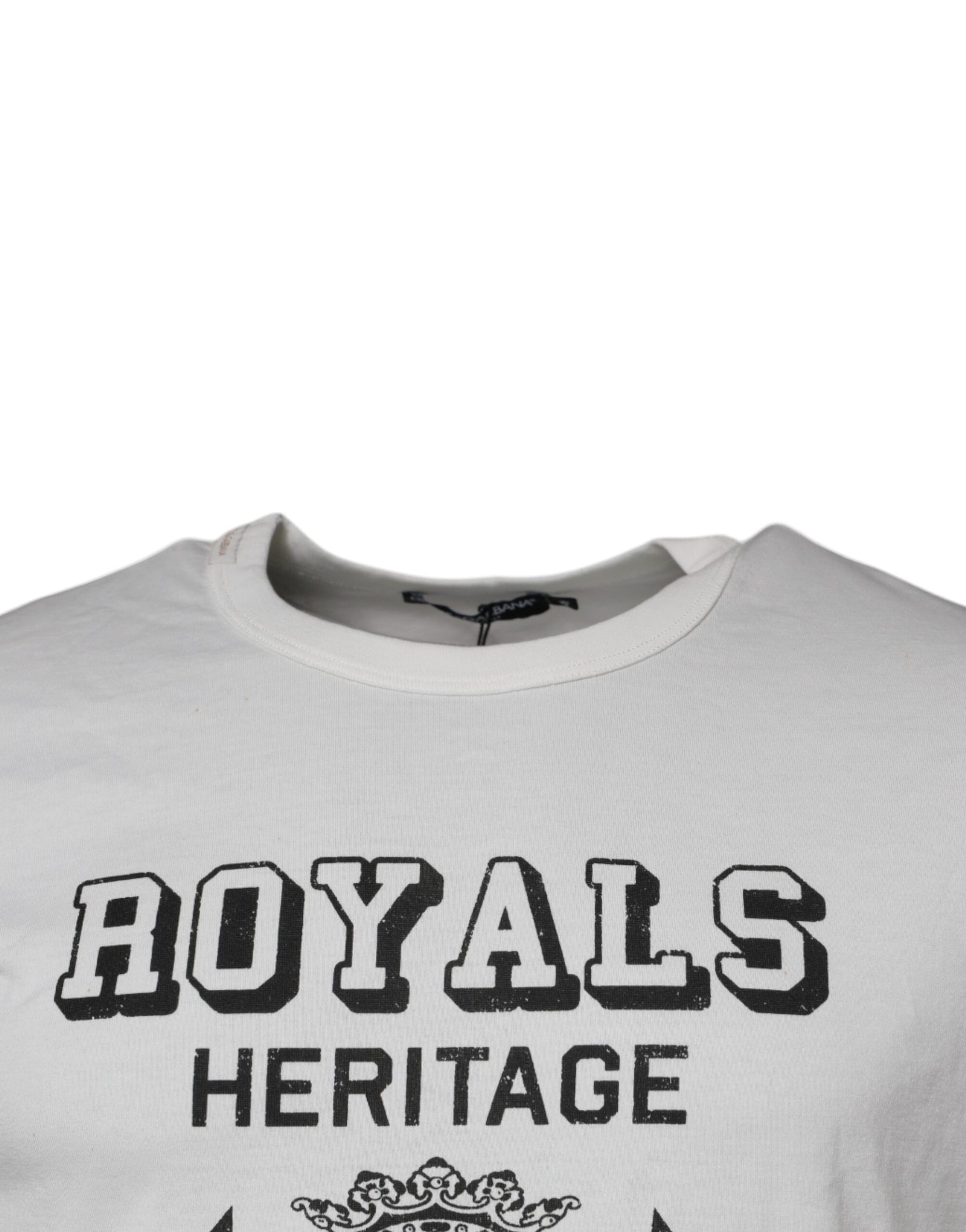 Dolce & Gabbana White Royals Heritage Cotton T-shirt | Regal Royce