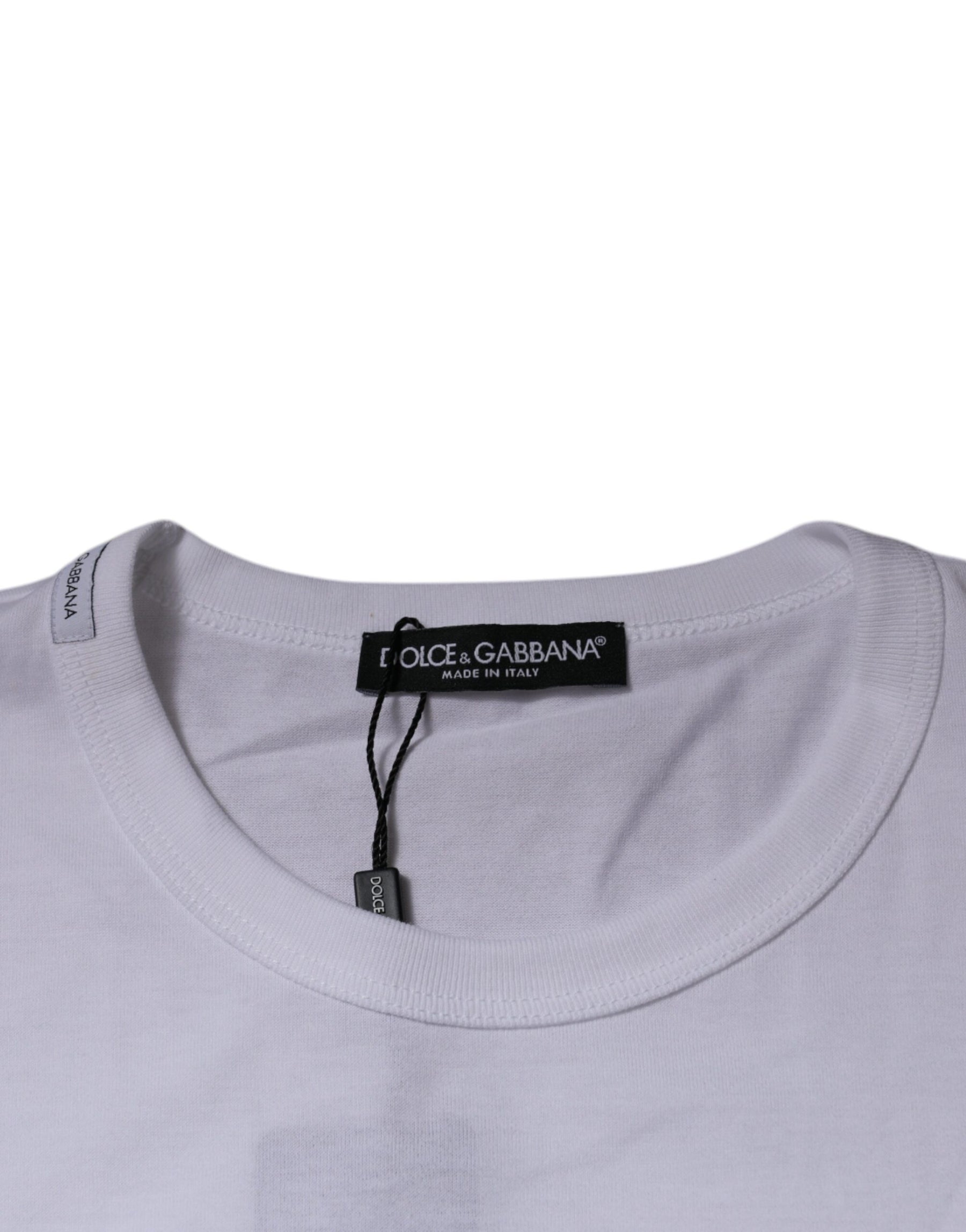Dolce & Gabbana White Panda King Cotton Crew Neck T-shirt | Regal Royce
