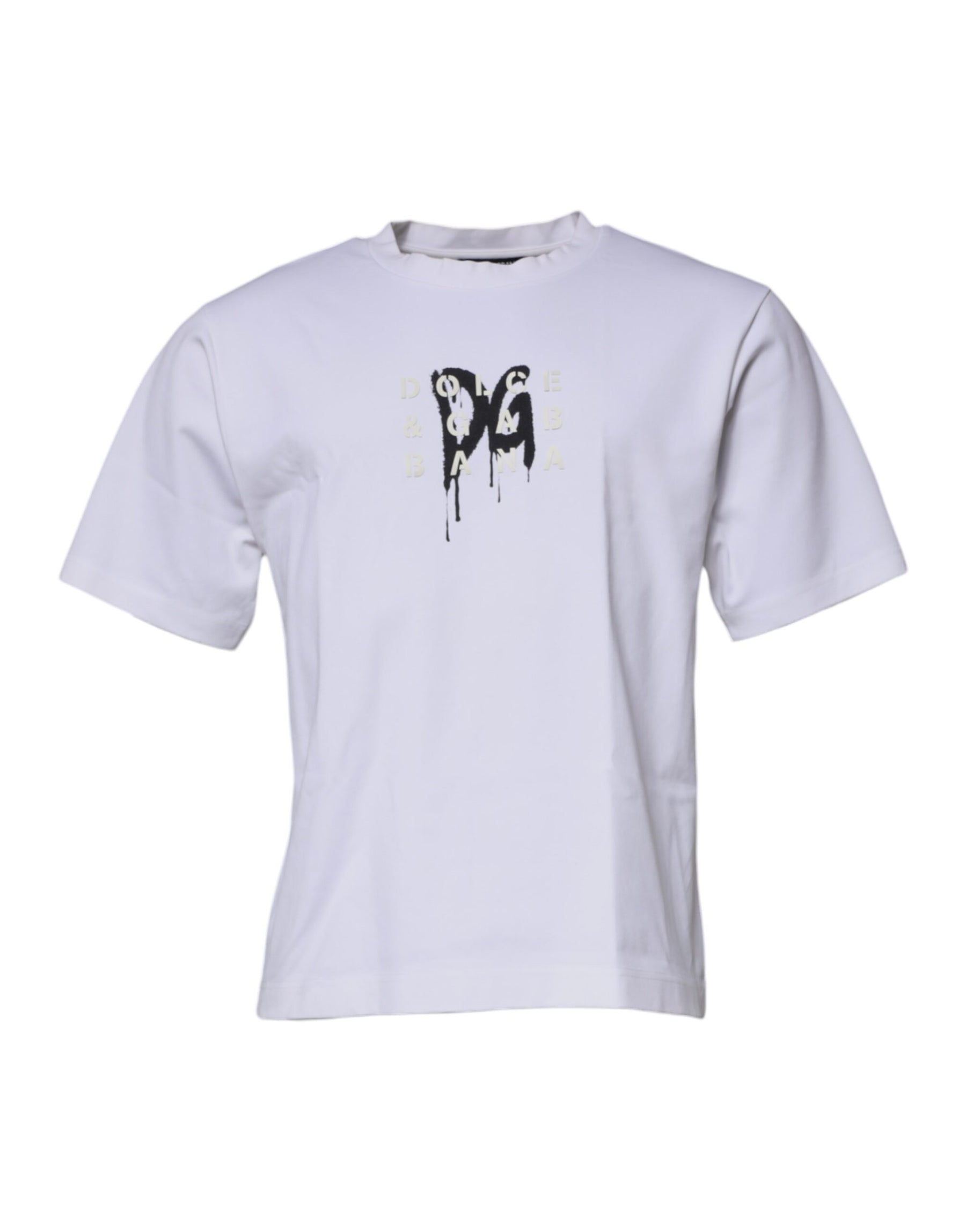 Dolce & Gabbana White DG Logo Crew Neck Short Sleeve T-shirt | Regal Royce