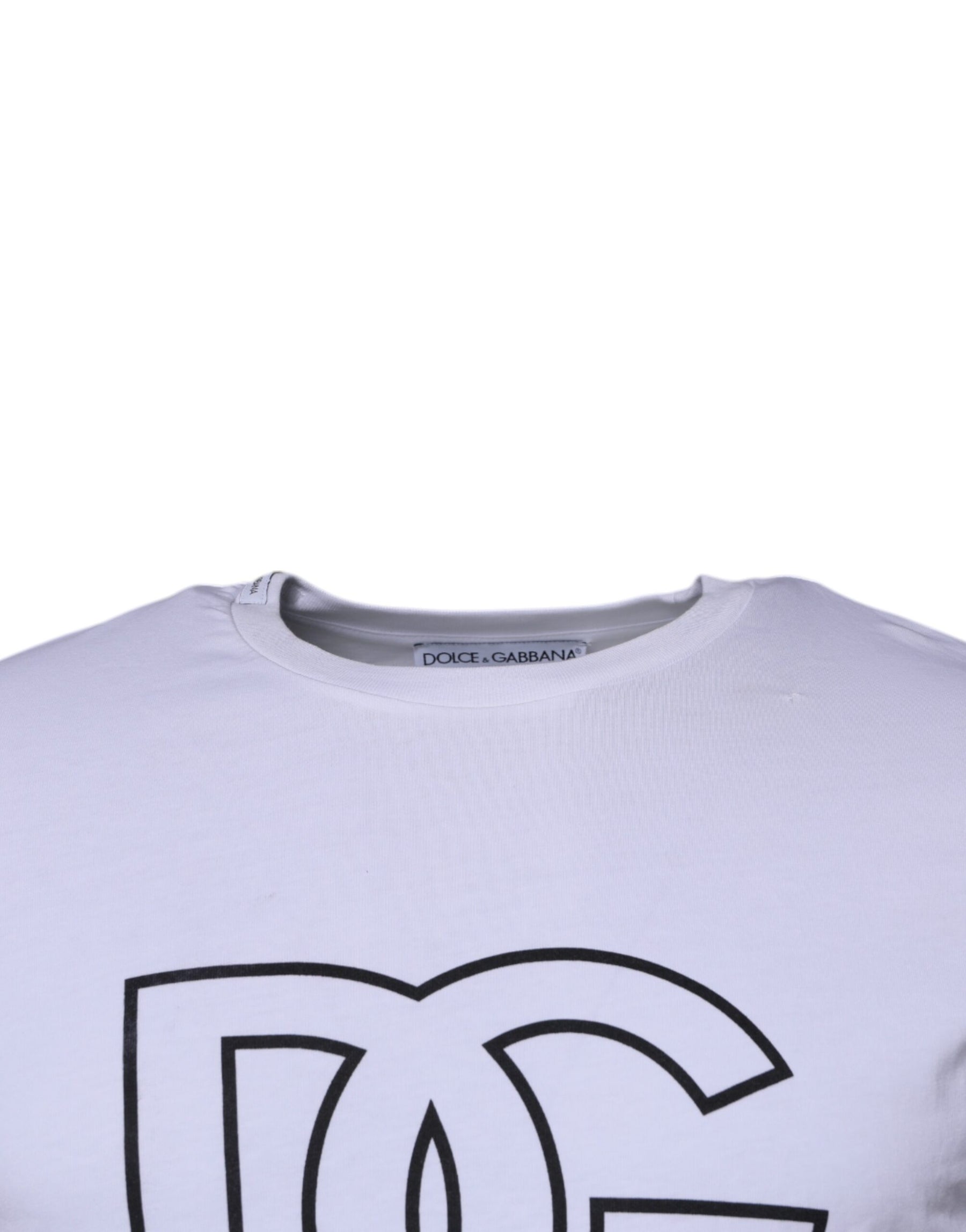 Dolce & Gabbana White DG Logo Cotton Crew Neck T-shirt | Regal Royce