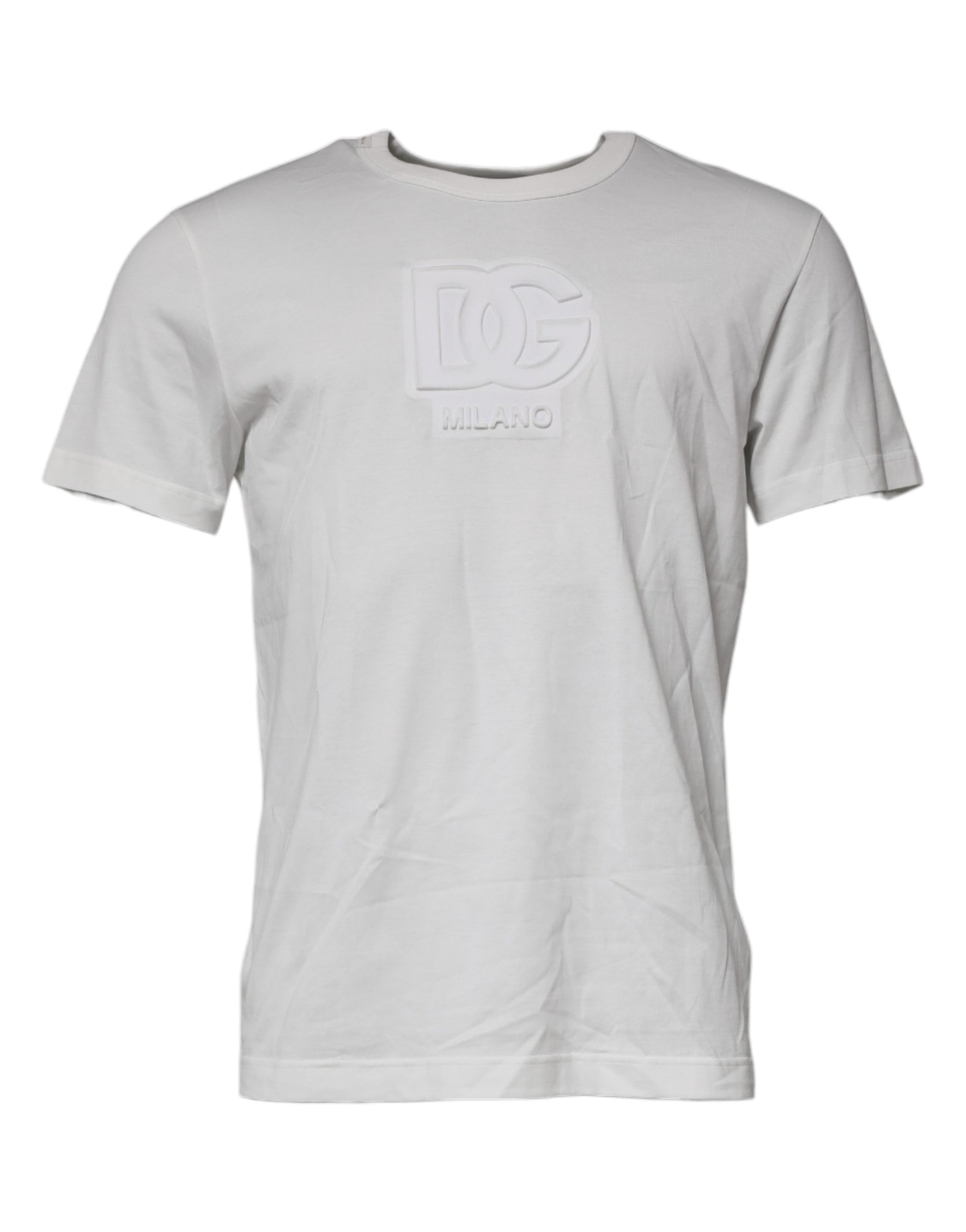 Dolce & Gabbana White DG Logo Cotton Crew Neck T-shirt | Regal Royce