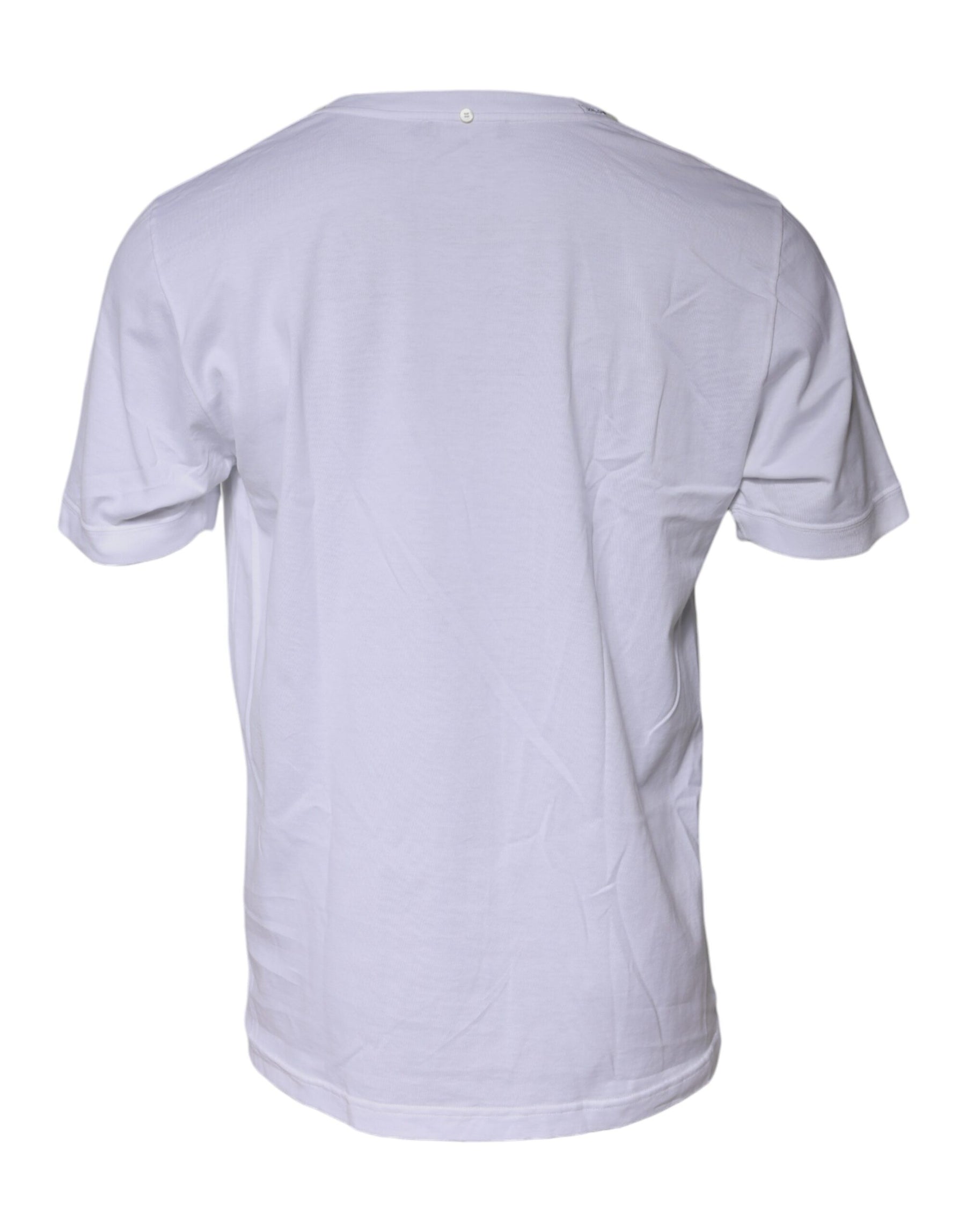 Dolce & Gabbana White Cotton Crew Neck Short Sleeves T-shirt | Regal Royce