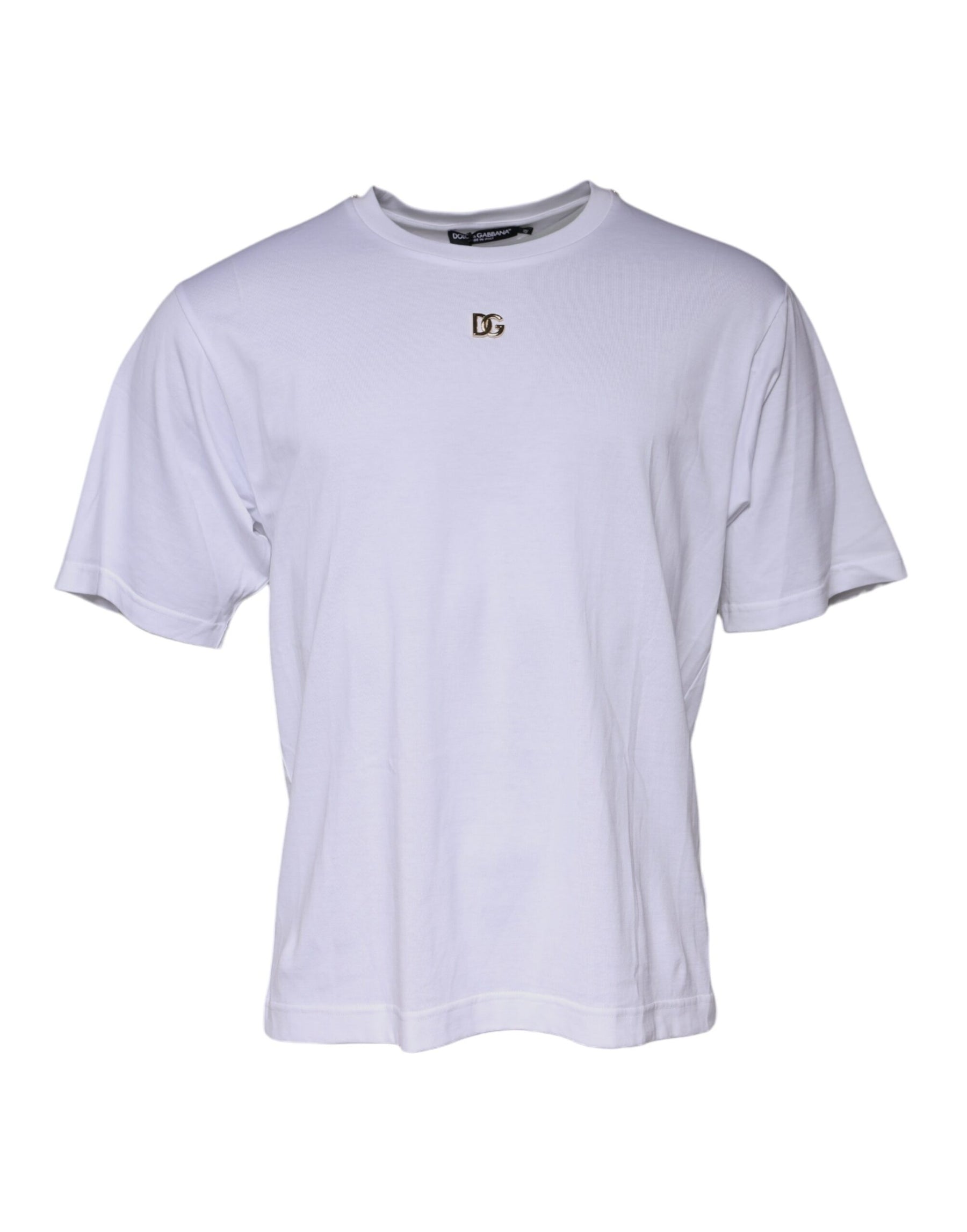 Dolce & Gabbana White DG Logo Crew Neck Short Sleeve T-shirt | Regal Royce