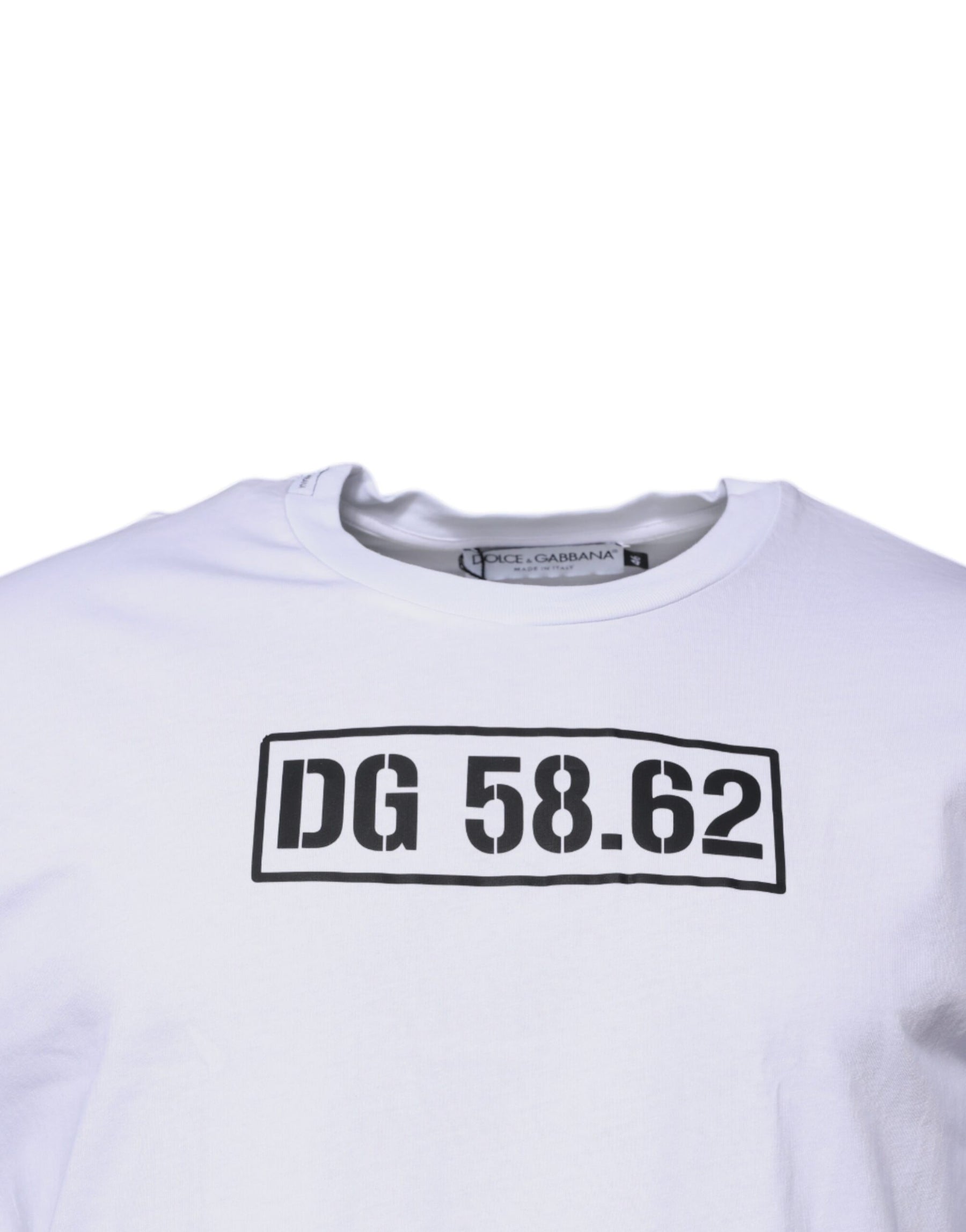 Dolce & Gabbana White DG Logo Cotton Crew Neck T-shirt | Regal Royce