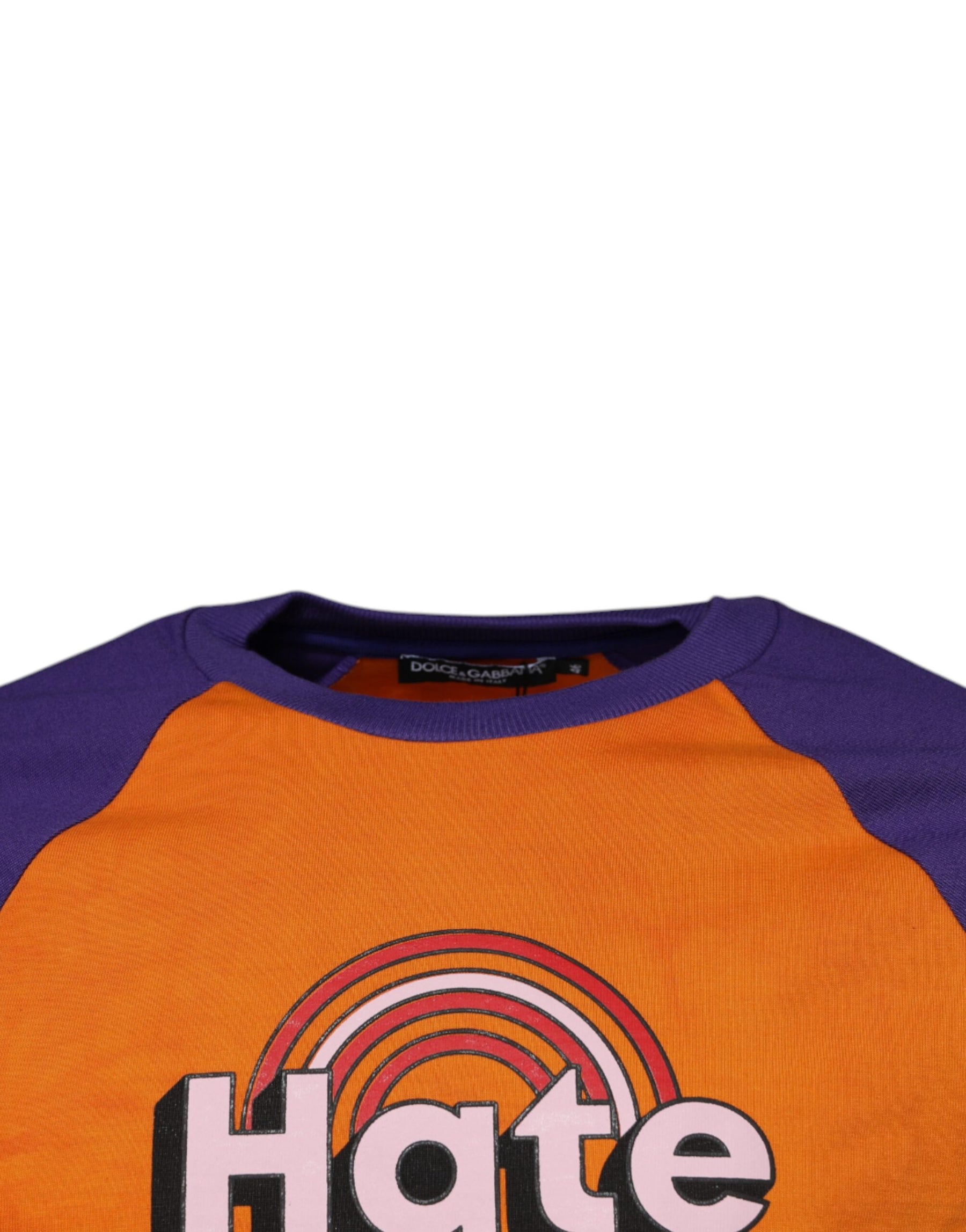 Dolce & Gabbana Orange Purple Graphic Print Short Sleeves T-shirt | Regal Royce