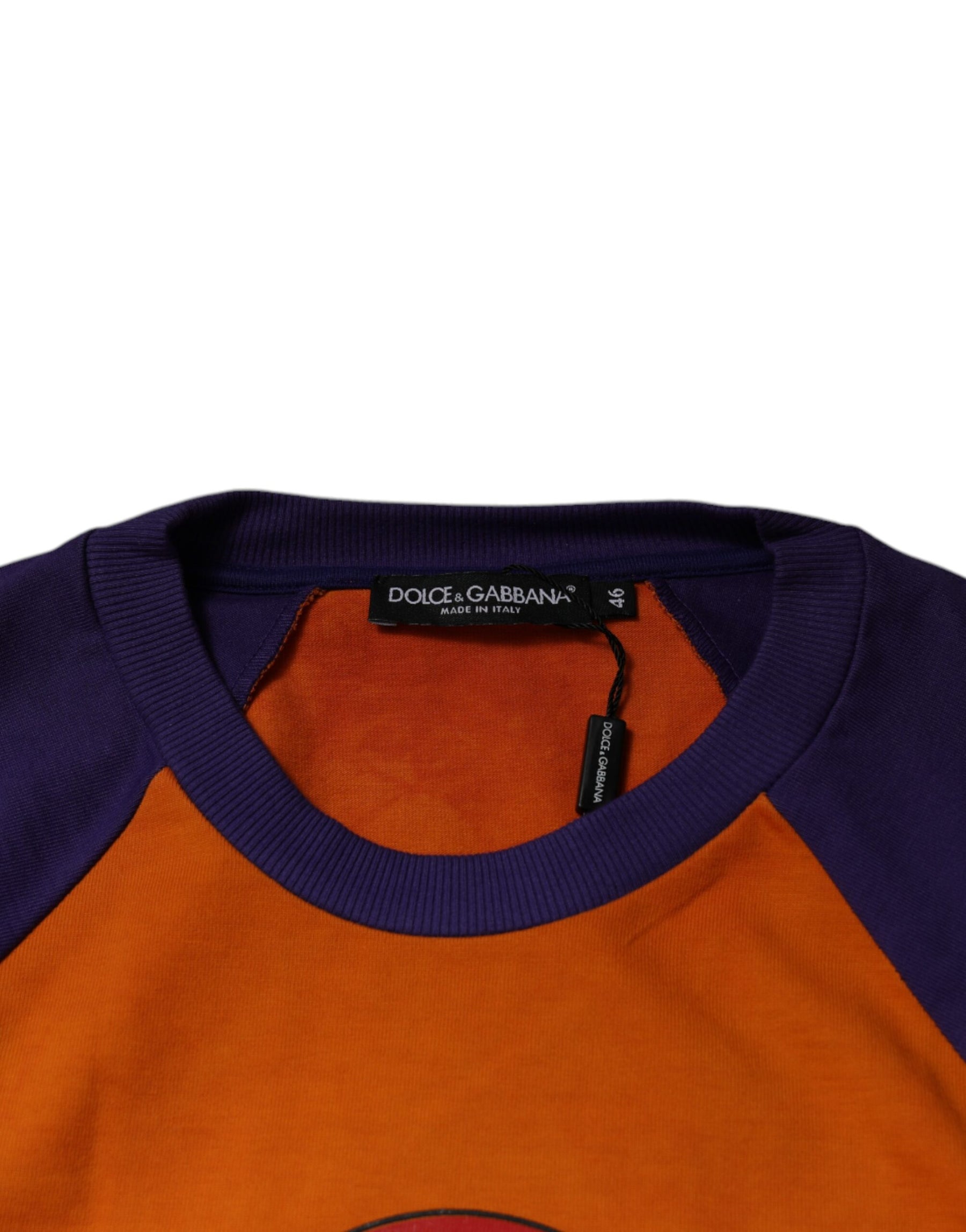 Dolce & Gabbana Orange Purple Graphic Print Short Sleeves T-shirt | Regal Royce