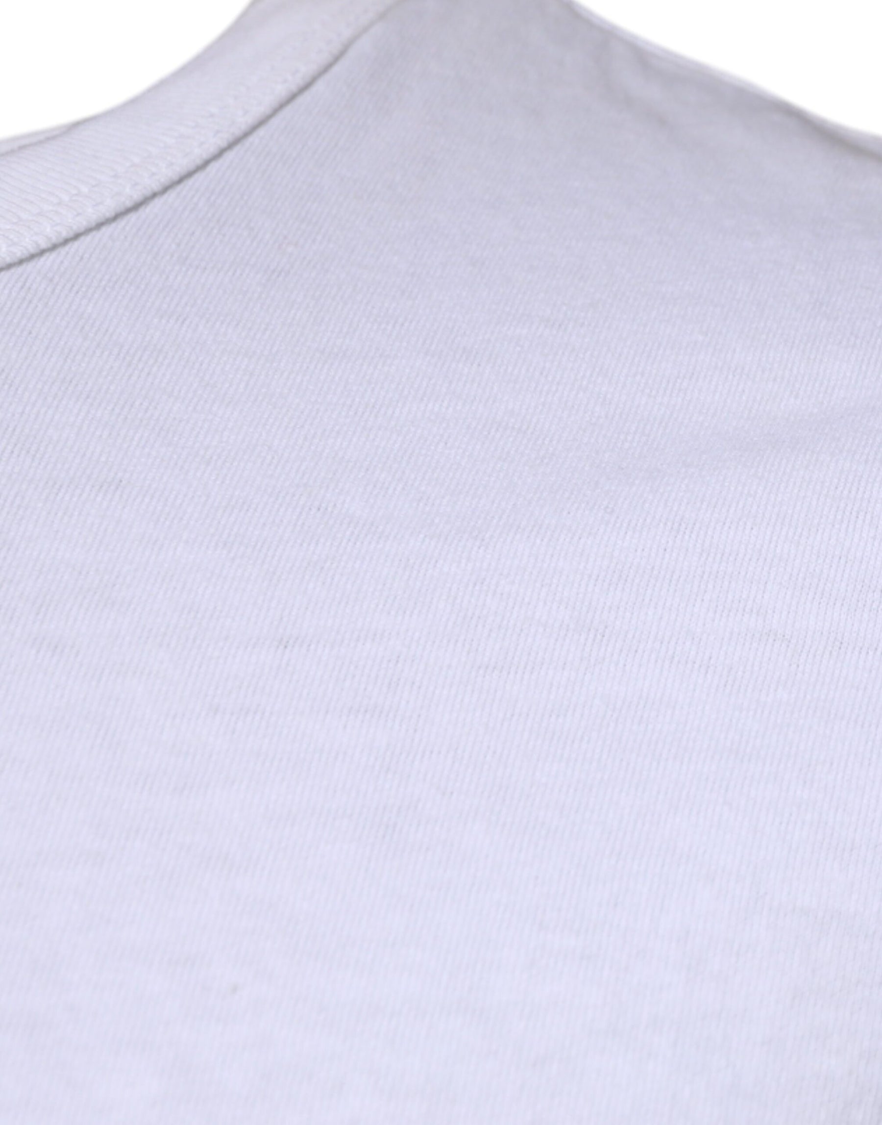 Dolce & Gabbana White Stripes Crew Neck Short Sleeves T-shirt | Regal Royce