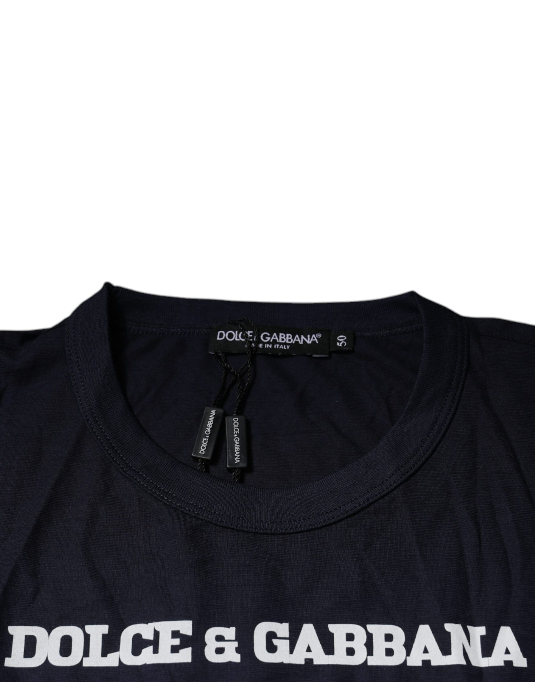 Dolce & Gabbana Blue D&G King Of Love Cotton Crew Neck T-shirt | Regal Royce