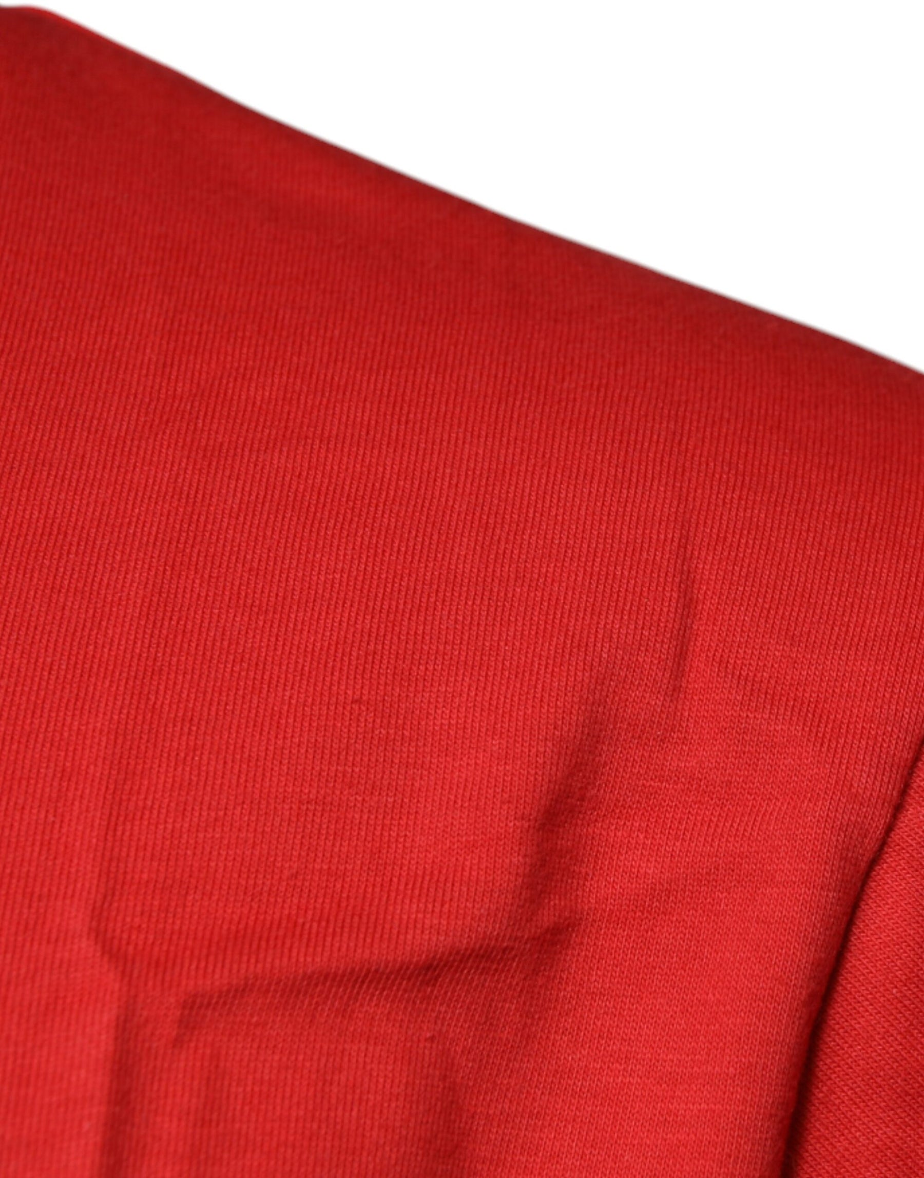 Dolce & Gabbana Red DG Logo Cotton Crew Neck T-shirt | Regal Royce