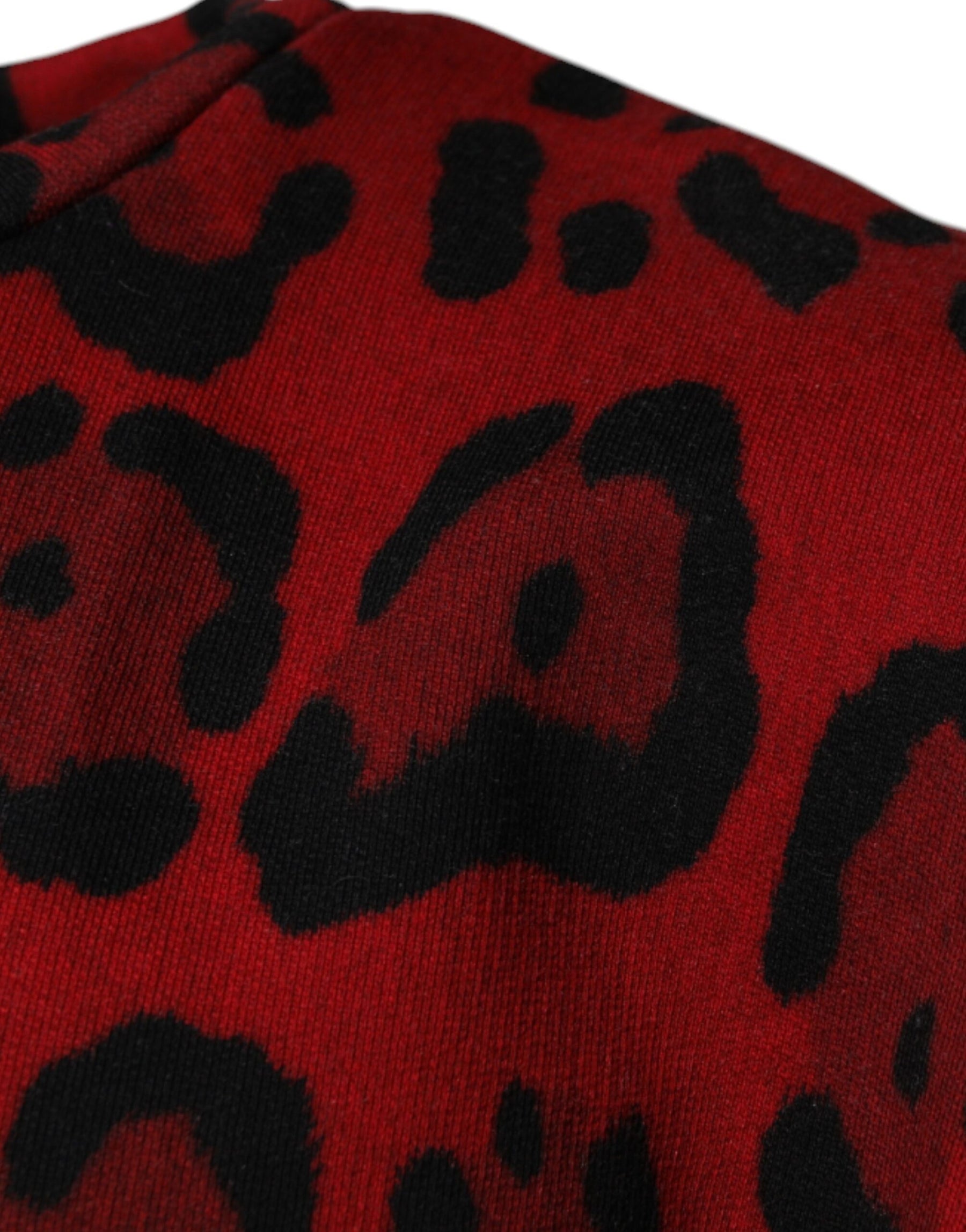 Dolce & Gabbana Red Leopard Print Cotton Sleeveless T-shirt | Regal Royce