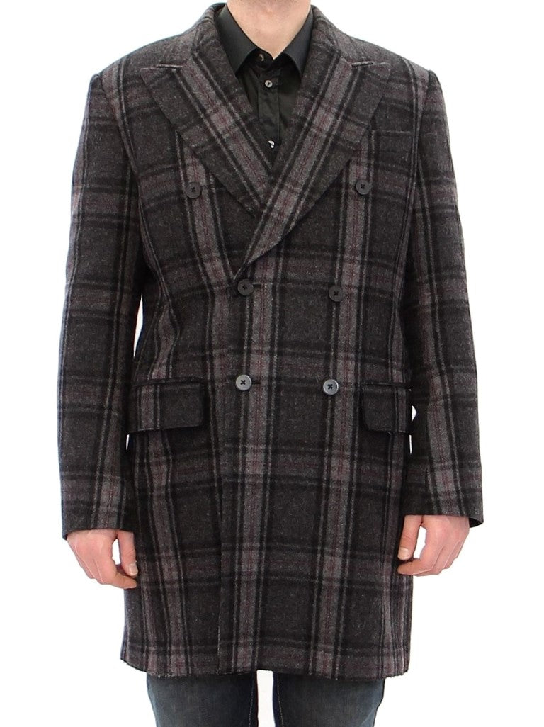 Dolce & Gabbana Gray Double Breasted Coat Jacket | Regal Royce