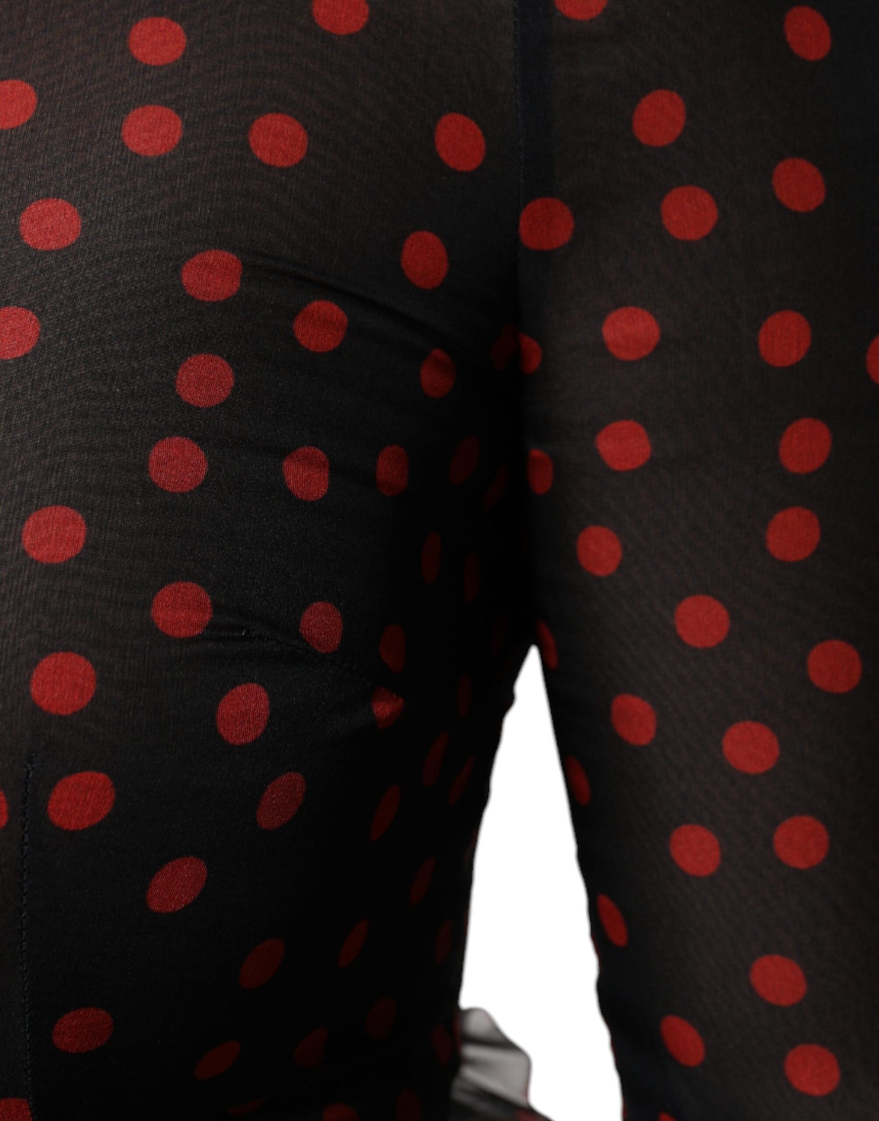 Dolce & Gabbana Black Red Polka Dot Silk Layered Midi Dress | Regal Royce
