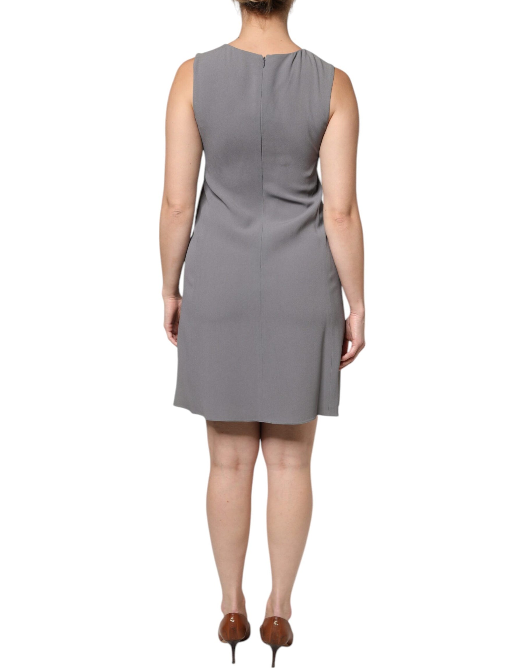 Emporio Armani Gray Round Neck Sleeveless A-line Mini Dress | Regal Royce
