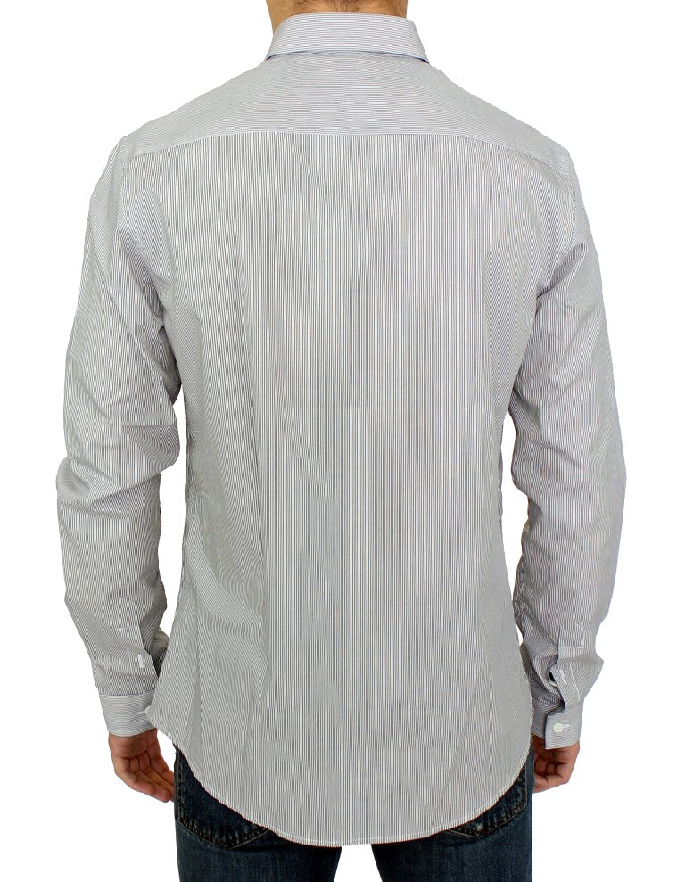 GF Ferre Gray Striped Cotton Casual Shirt | Regal Royce
