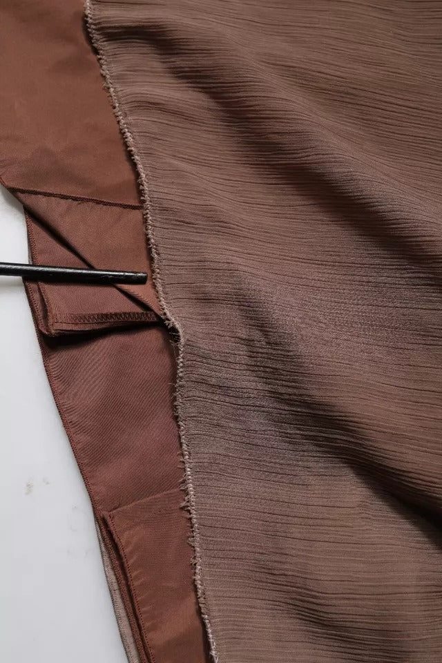 Peserico Brown Sleeveless Deep V-neck A-line Long Maxi Dress | Regal Royce