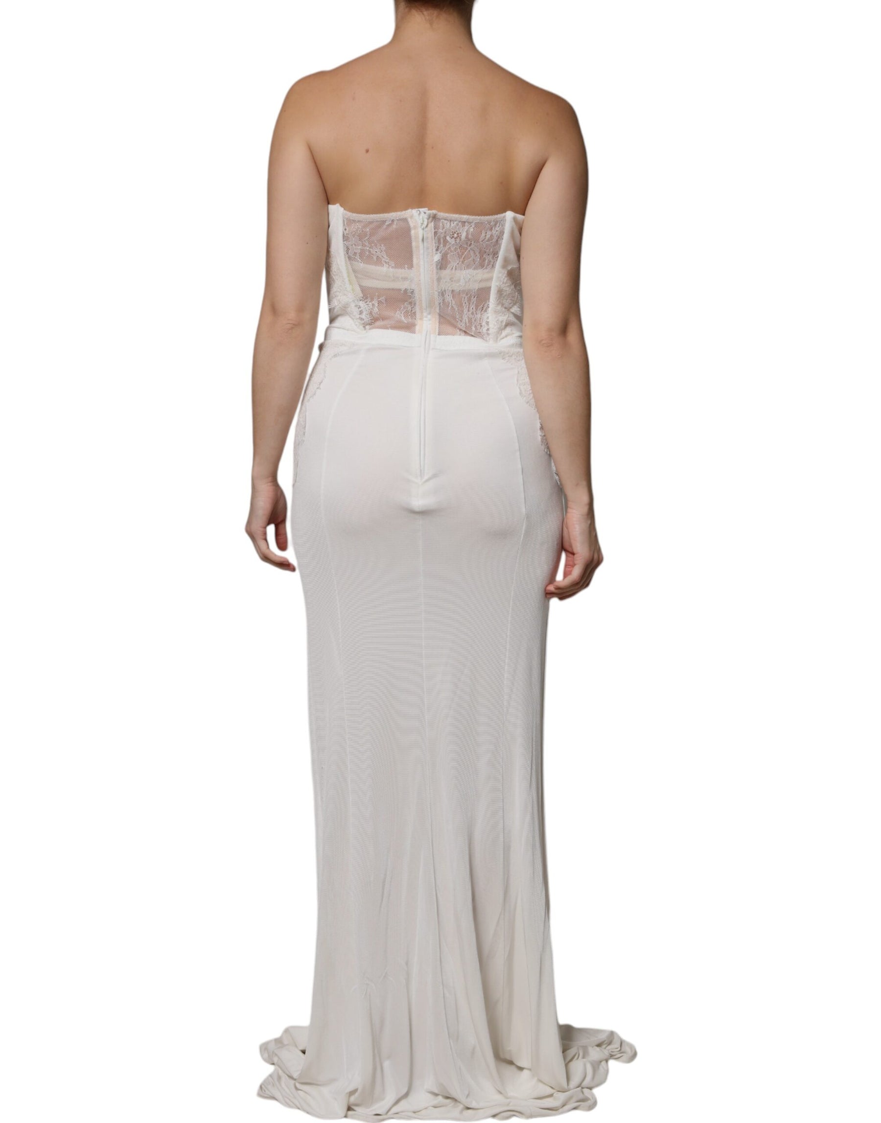 Elisabetta Franchi White Strapless Bustier Mermaid Gown Dress | Regal Royce