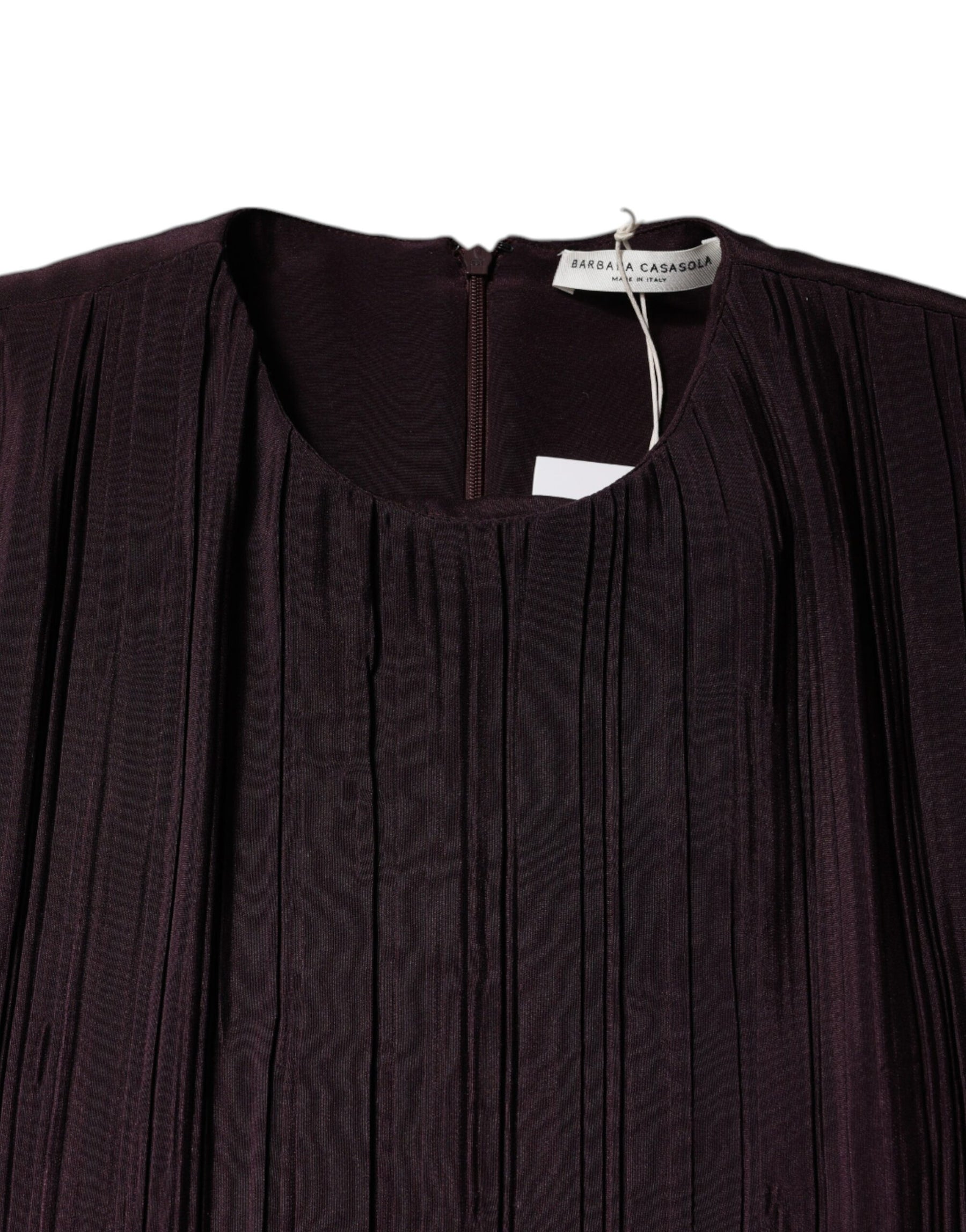 Barbara Casasola Brown Silk Short Sleeves Sheath Maxi Dress | Regal Royce