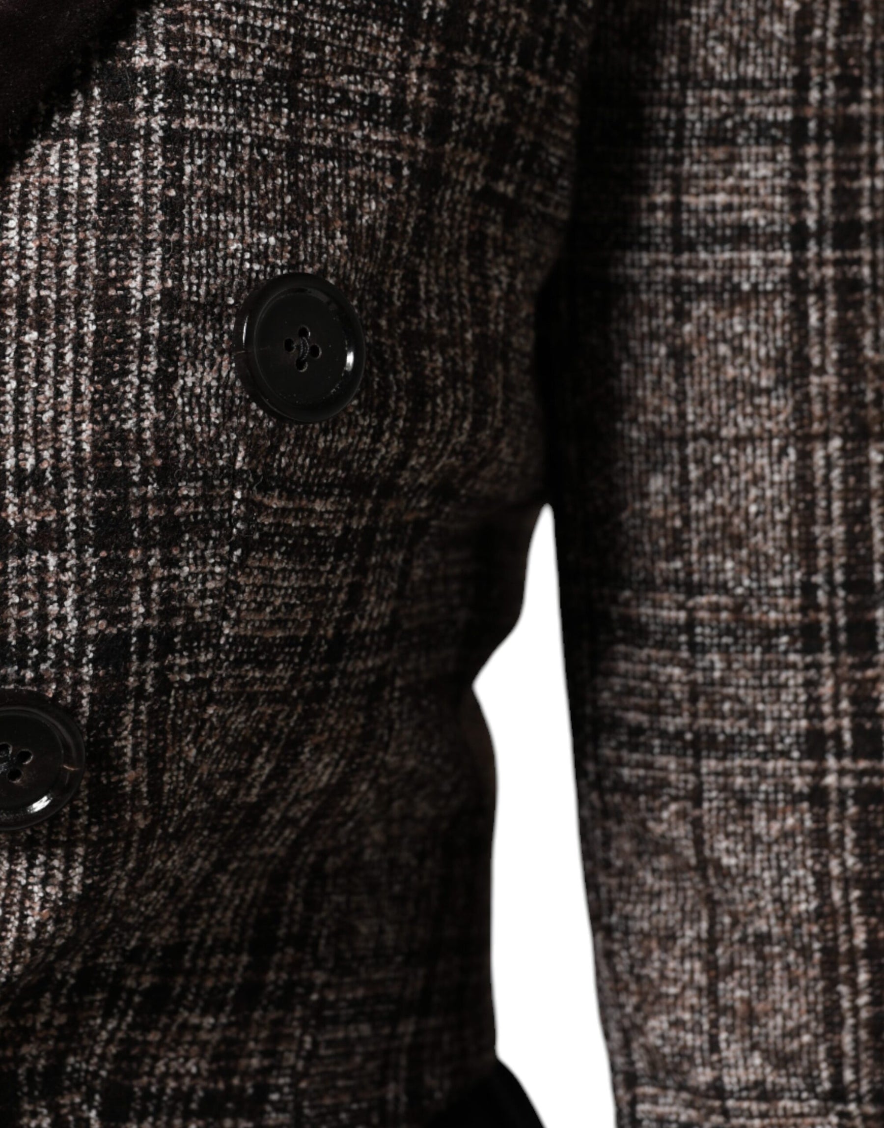 Dolce & Gabbana Brown Plaid Long Sleeve Cropped Coat Jacket | Regal Royce