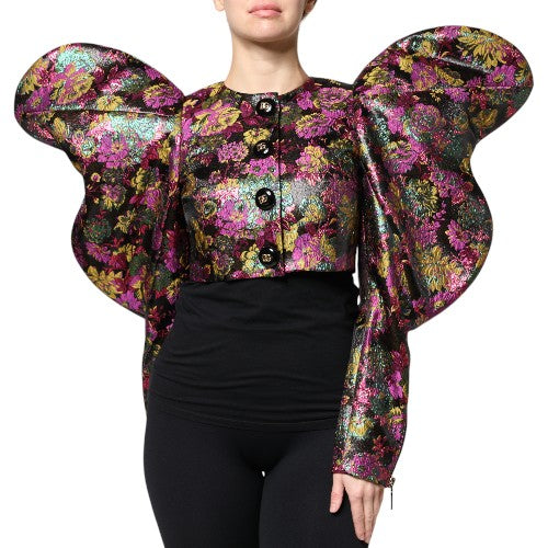 Dolce & Gabbana Multicolor Floral Jacquard Cropped Jacket | Regal Royce