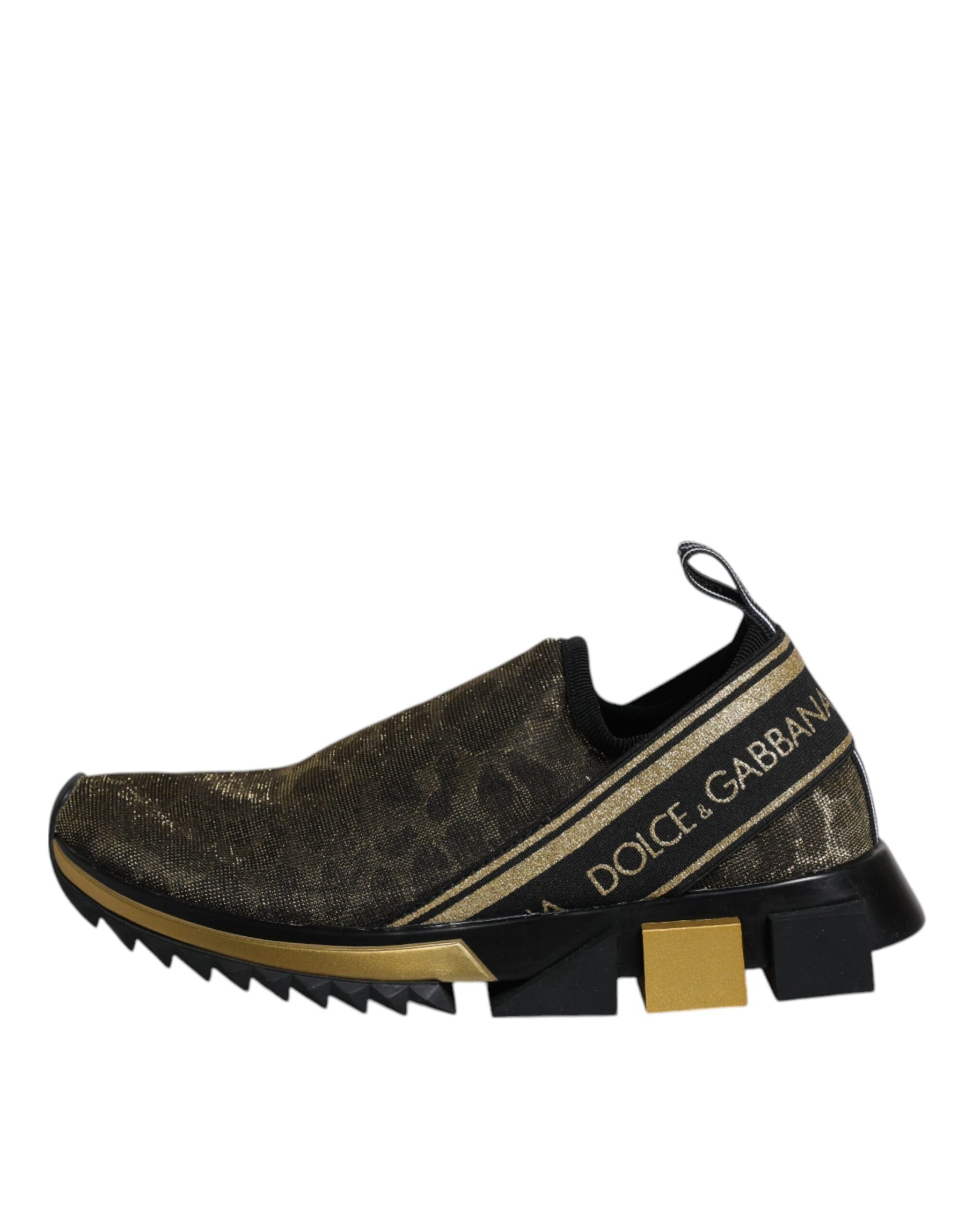 Dolce & Gabbana Gold Glitter Leopard Sorrento Sneakers Shoes | Regal Royce