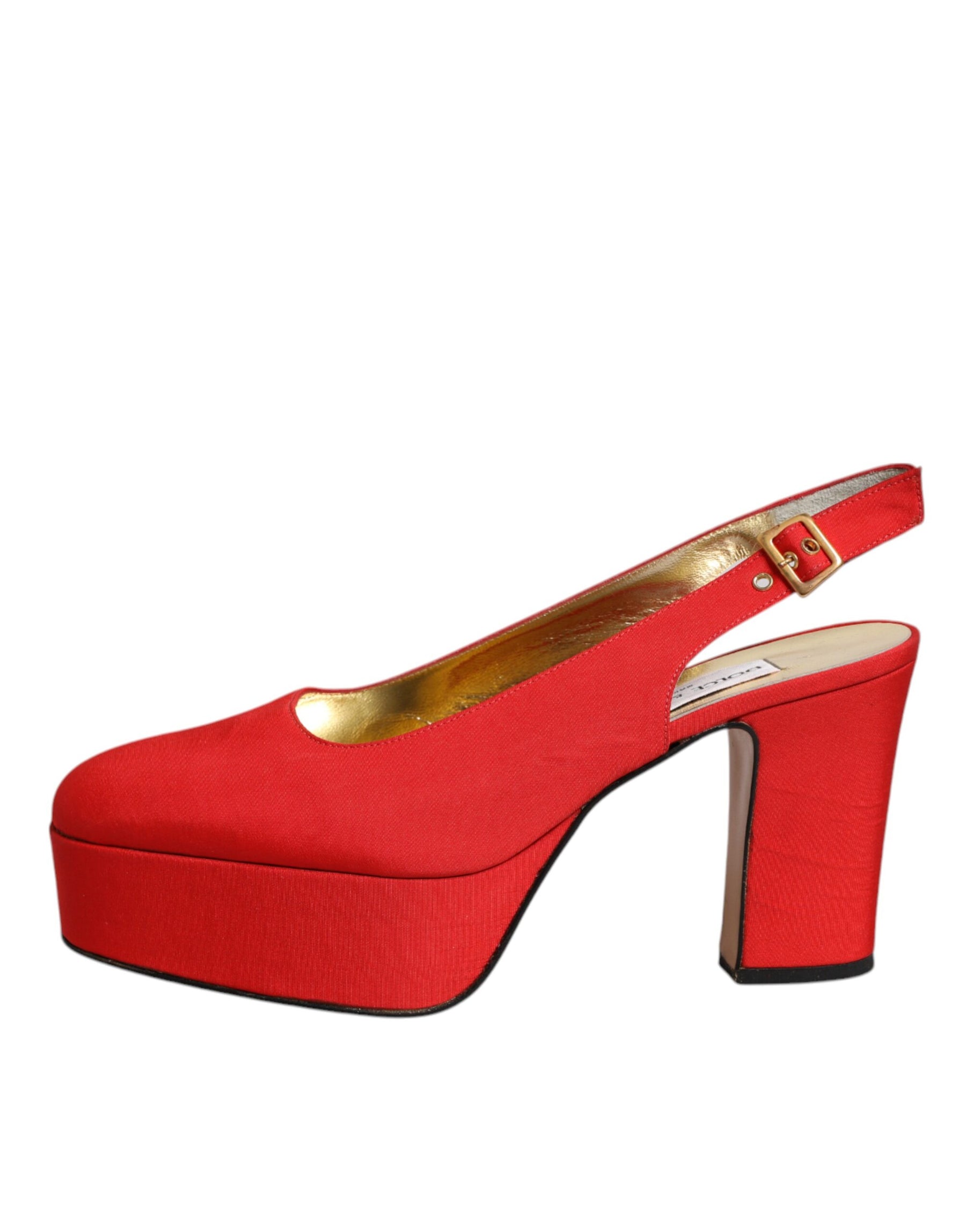 Dolce & Gabbana Red Platform Slingback Heels Sandals Shoes | Regal Royce