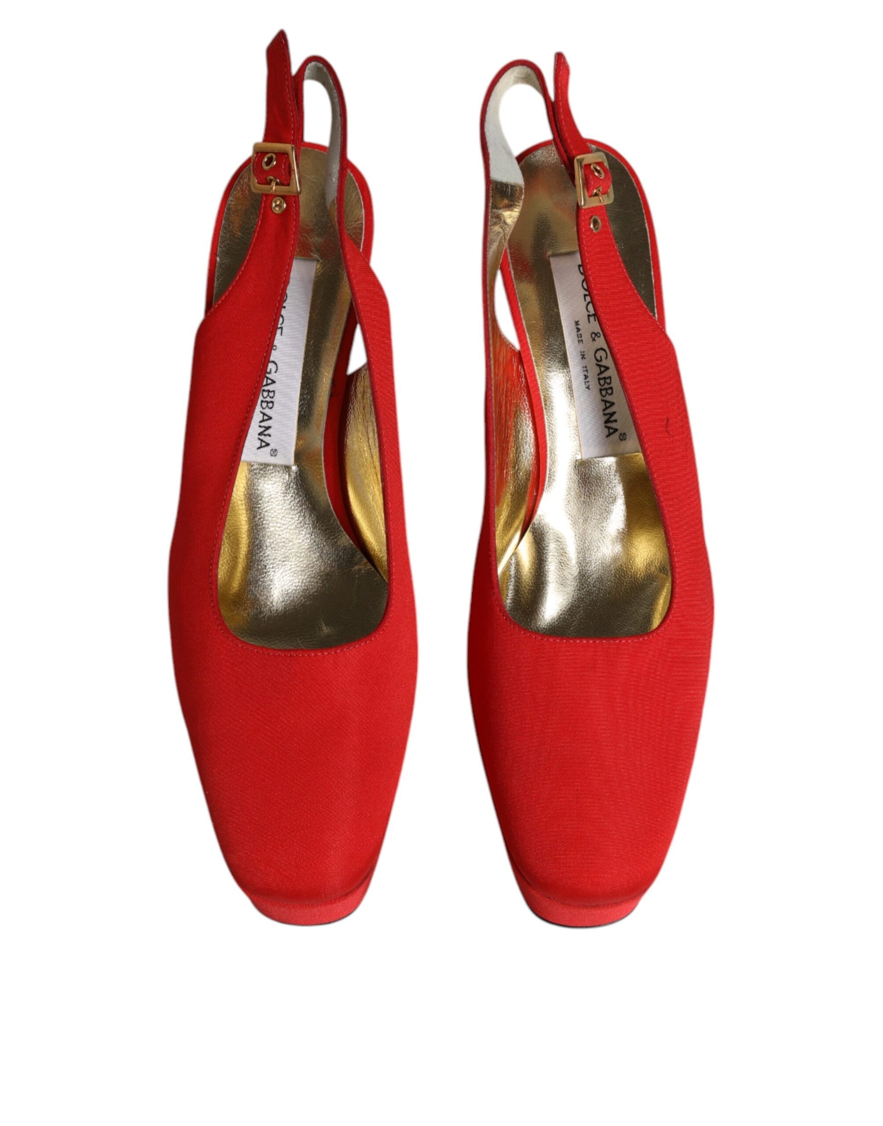 Dolce & Gabbana Red Platform Slingback Heels Sandals Shoes | Regal Royce