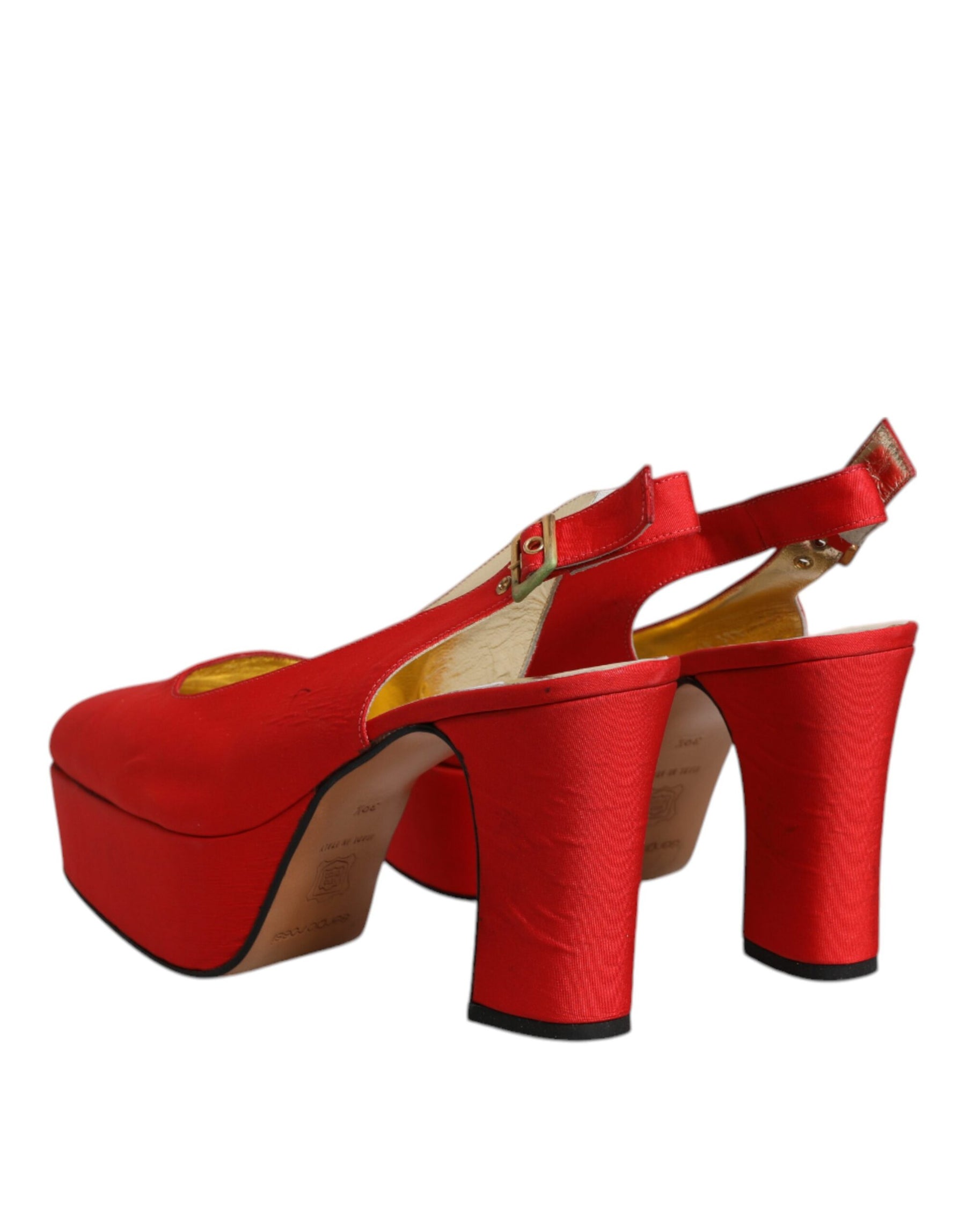 Dolce & Gabbana Red Platform Slingback Heels Sandals Shoes | Regal Royce