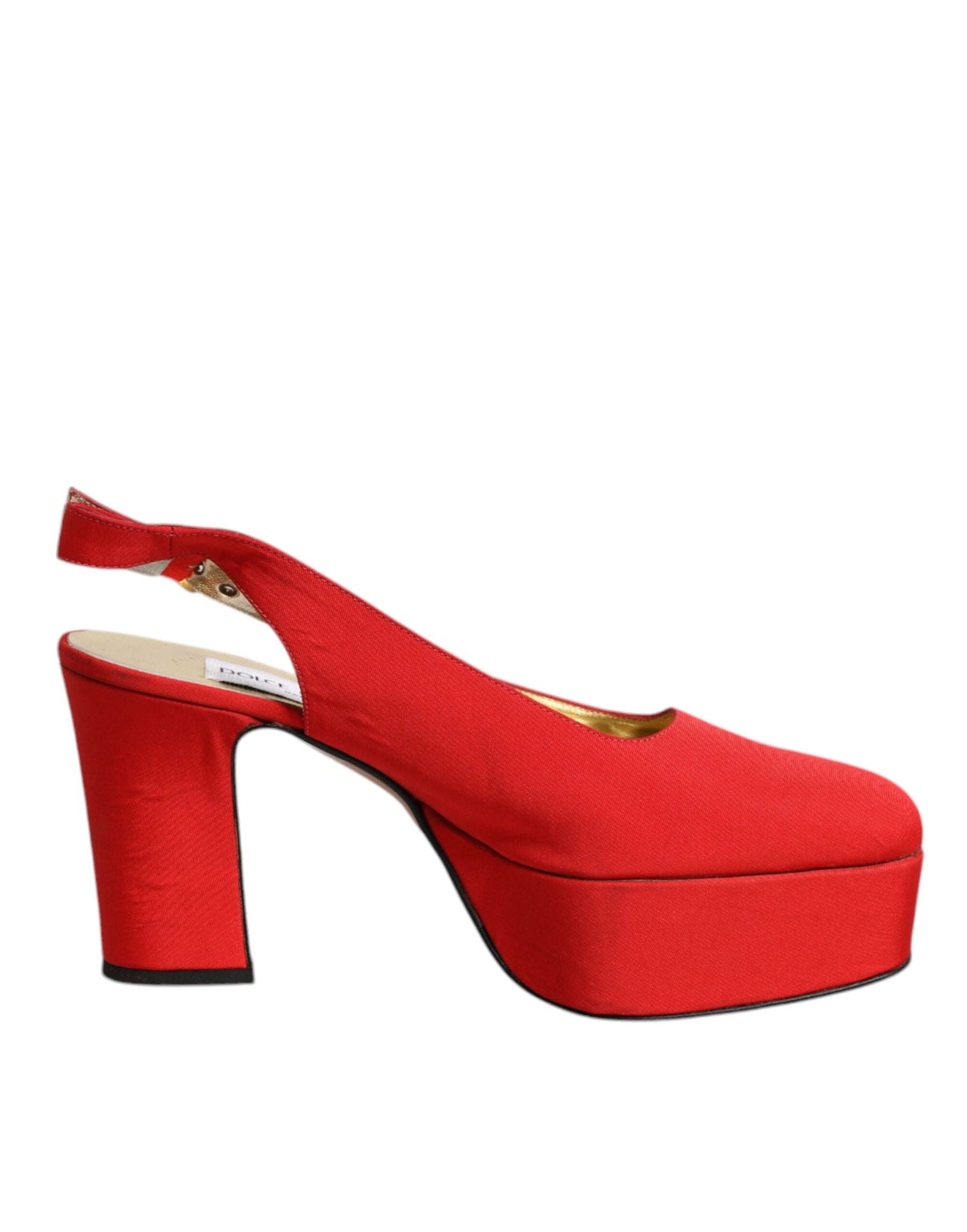 Dolce & Gabbana Red Platform Slingback Heels Sandals Shoes | Regal Royce