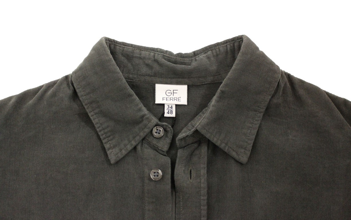 GF Ferre Green Button Front Cotton Casual Shirt | Regal Royce