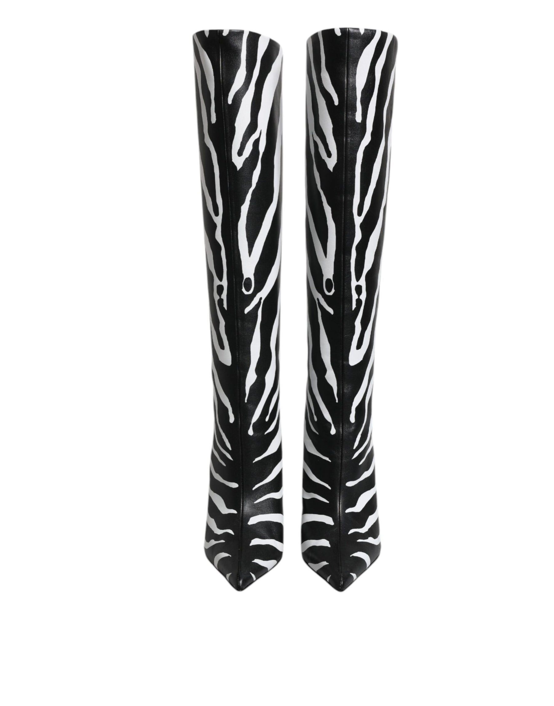 Dolce & Gabbana Black White Zebra Heels High Boots Shoes | Regal Royce