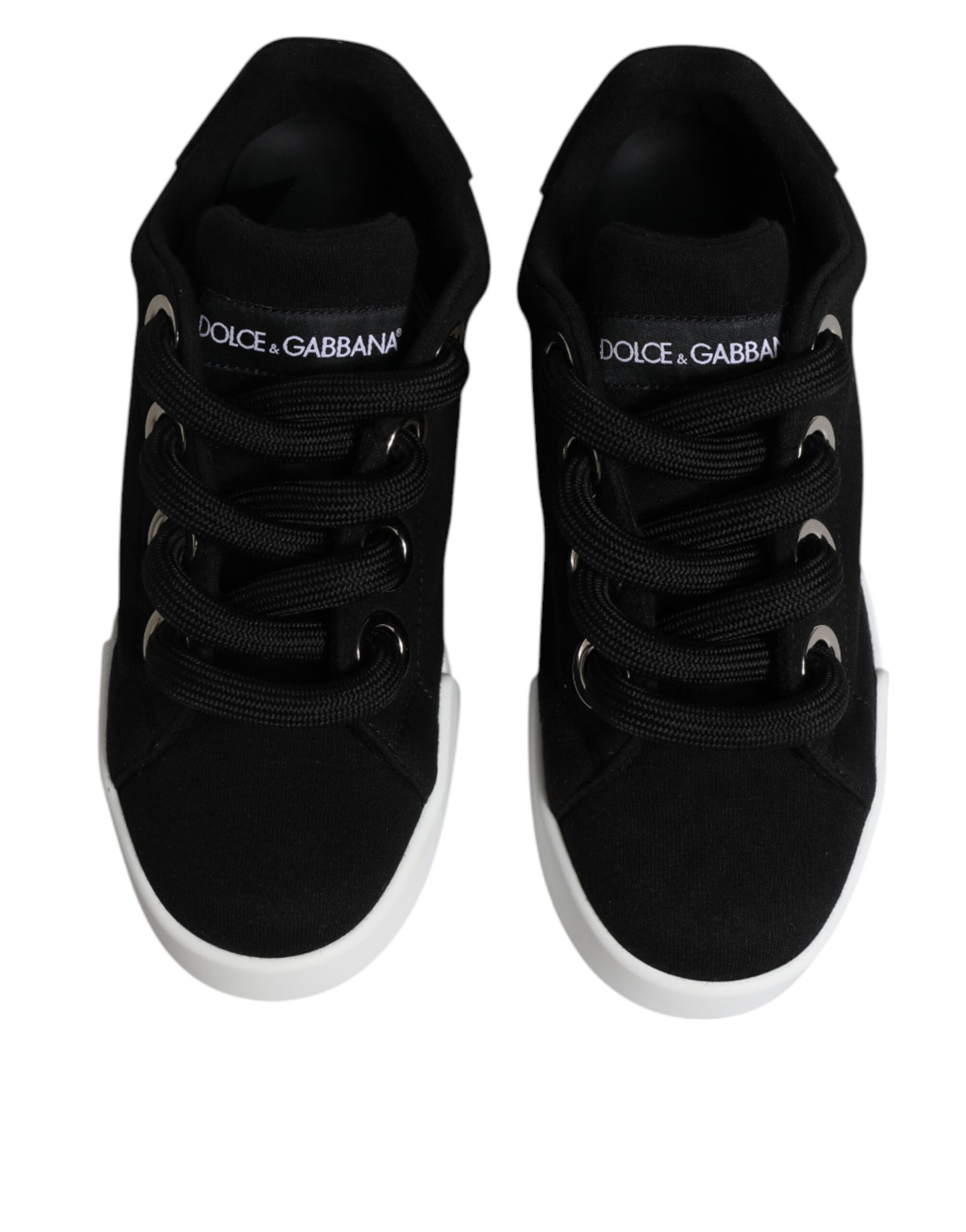 Dolce & Gabbana Black Portofino Low Top Sneakers Shoes | Regal Royce