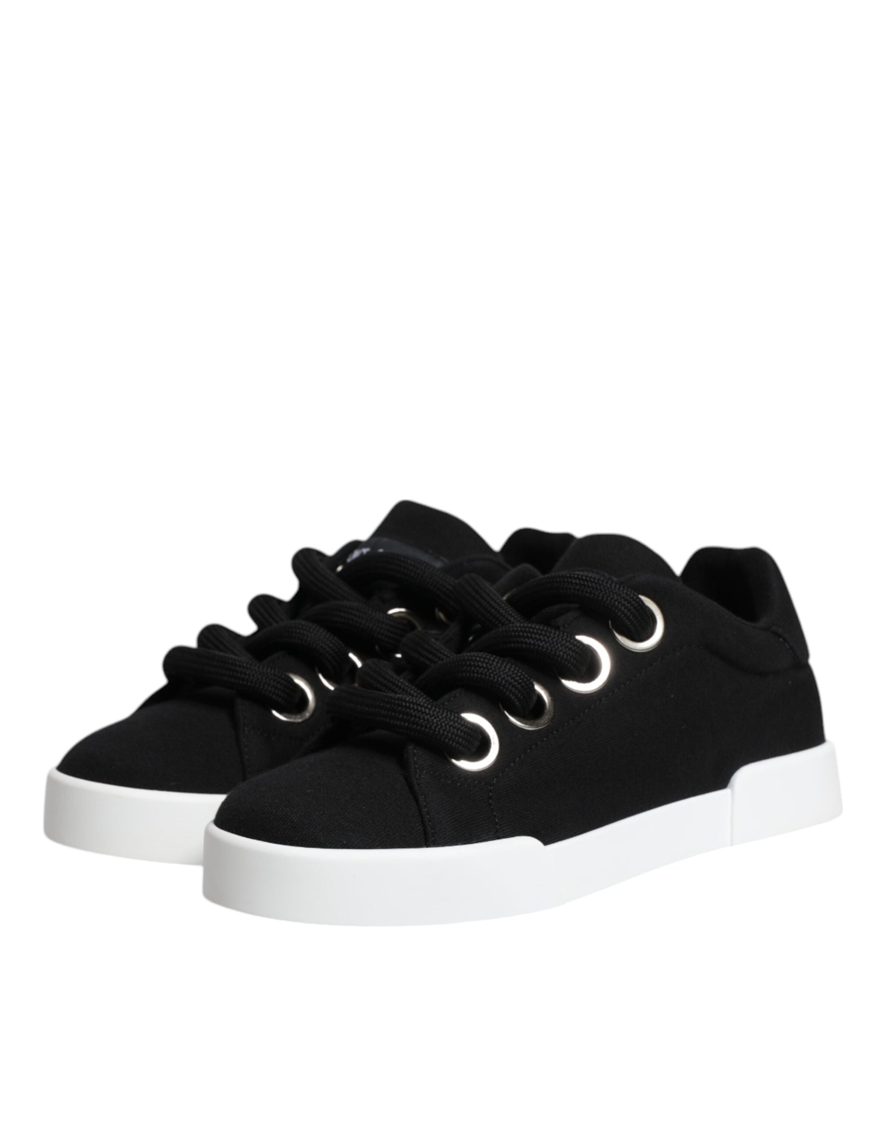 Dolce & Gabbana Black Portofino Low Top Sneakers Shoes | Regal Royce