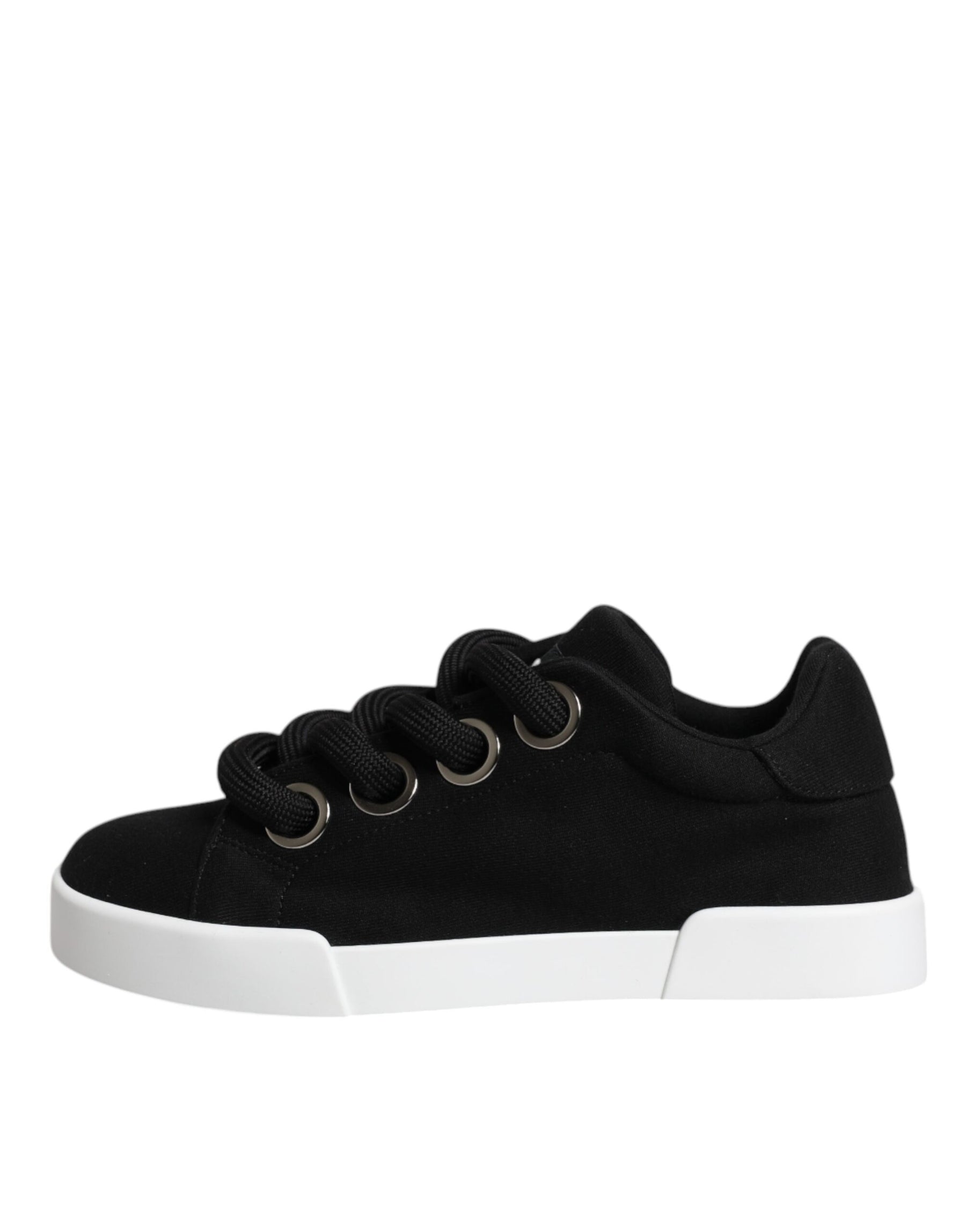 Dolce & Gabbana Black Portofino Low Top Sneakers Shoes | Regal Royce