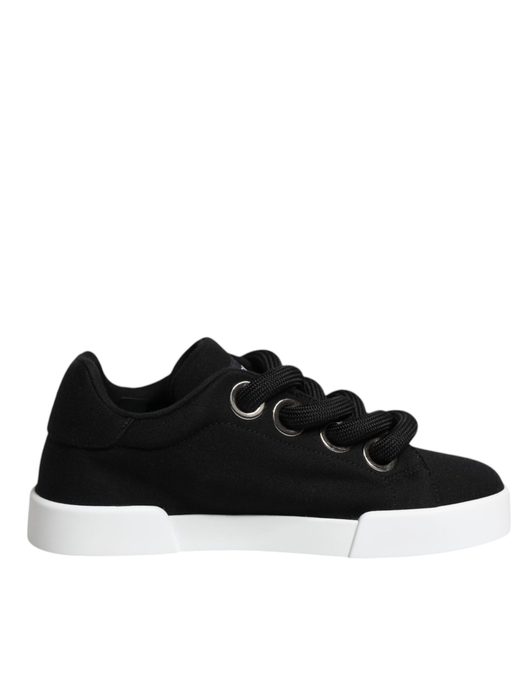 Dolce & Gabbana Black Portofino Low Top Sneakers Shoes | Regal Royce