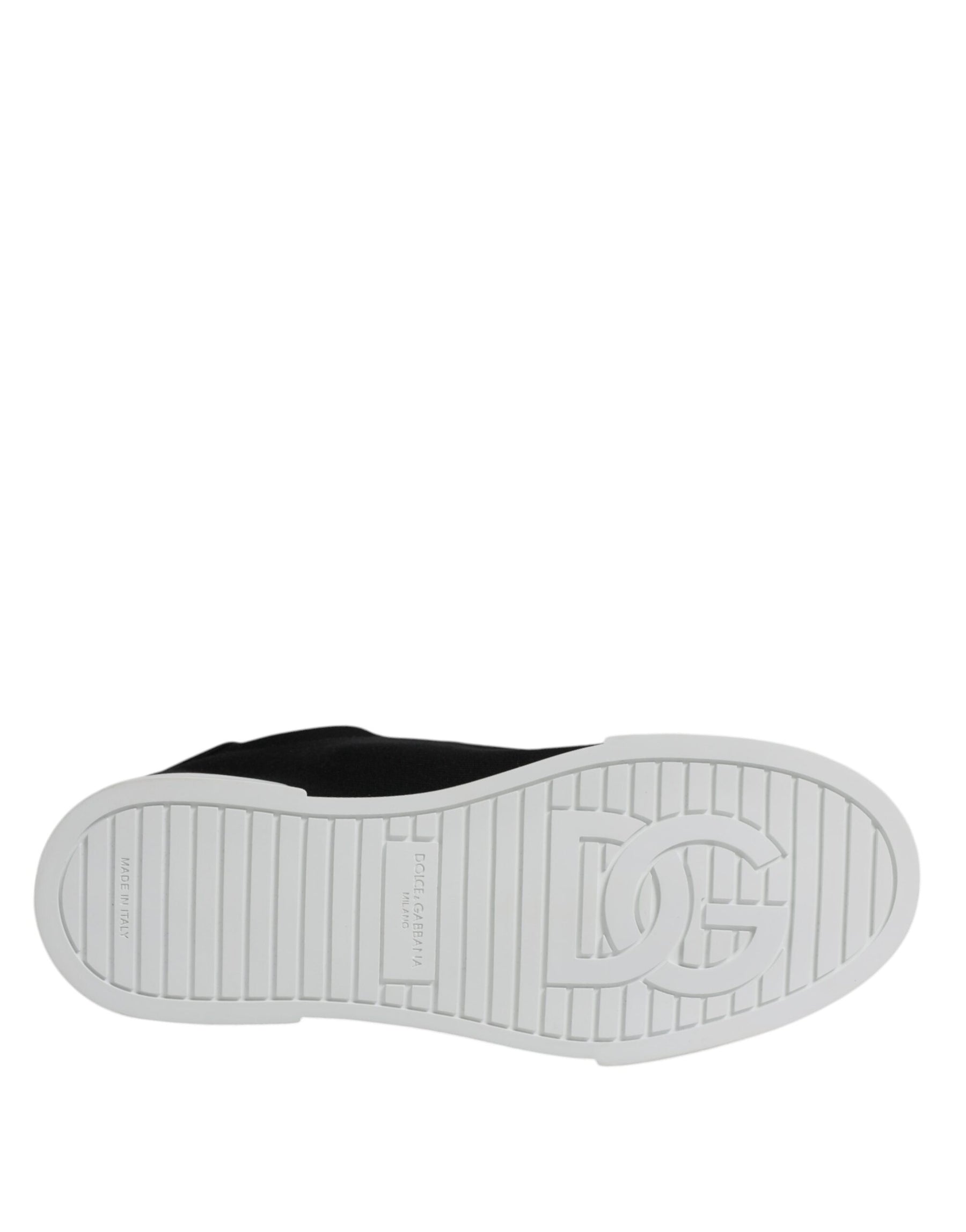 Dolce & Gabbana Black Portofino Low Top Sneakers Shoes | Regal Royce